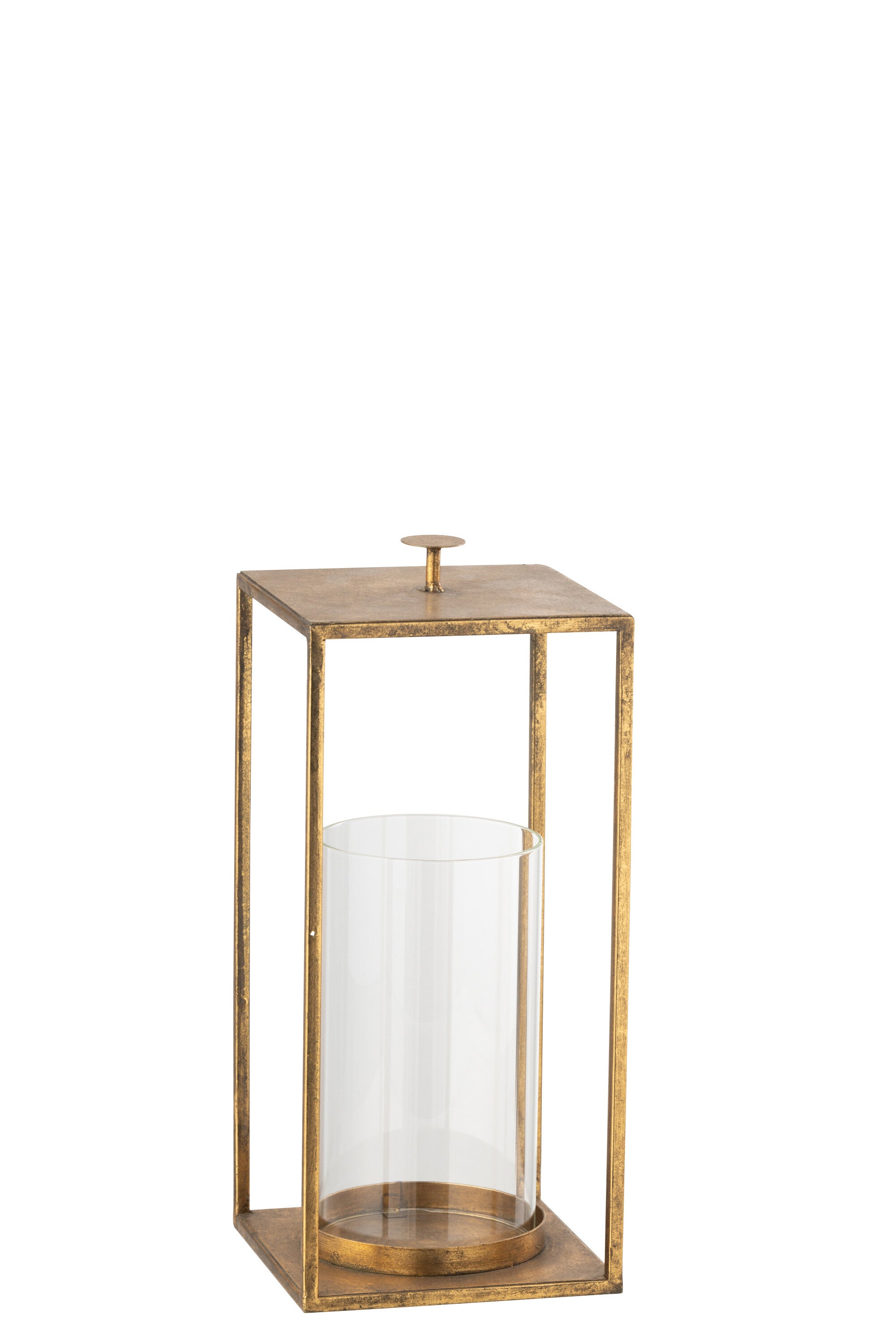 Lantaarn Nino IJzer/Glas Goudkleurig - J-LINE