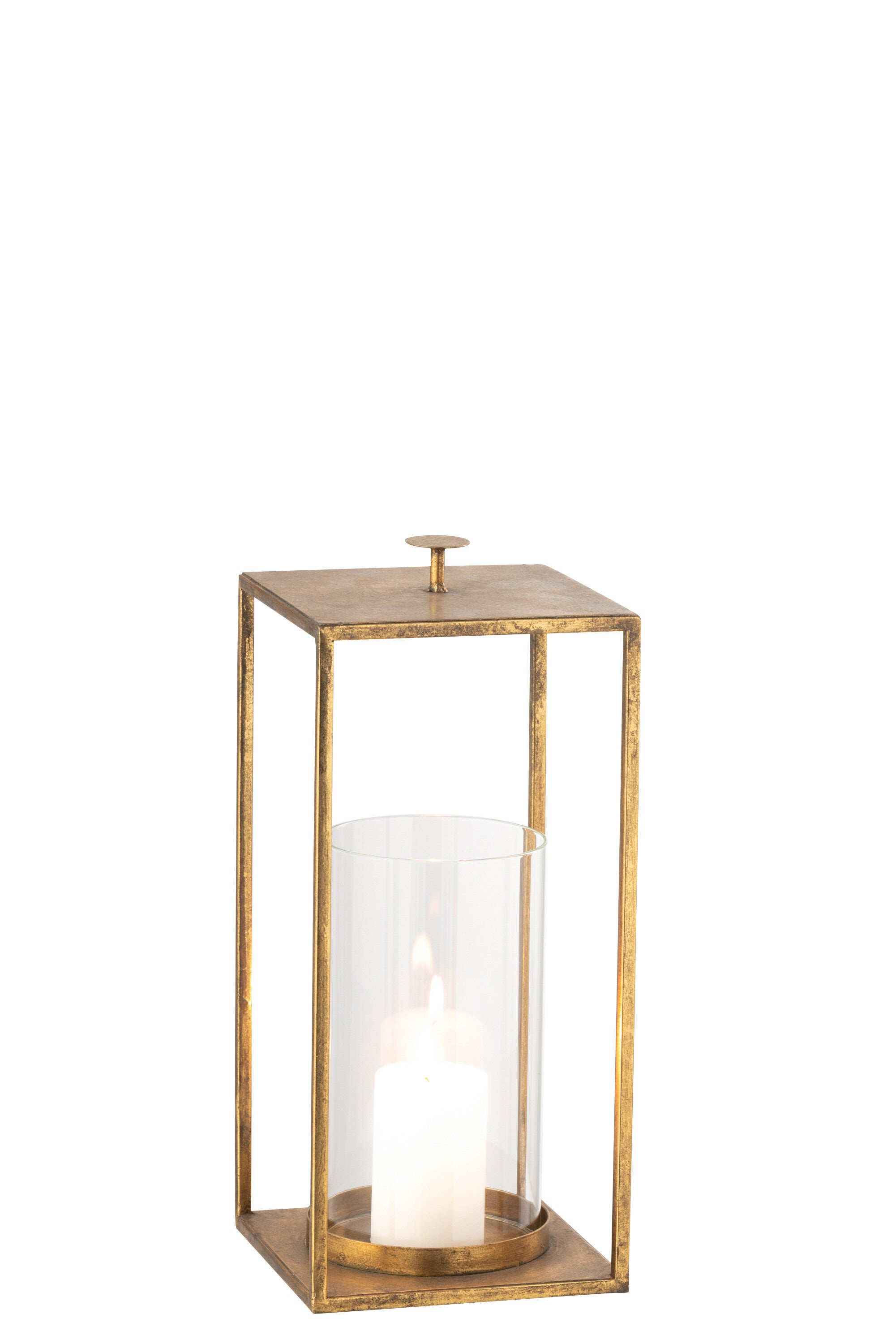 Lantaarn Nino IJzer/Glas Goudkleurig - J-LINE