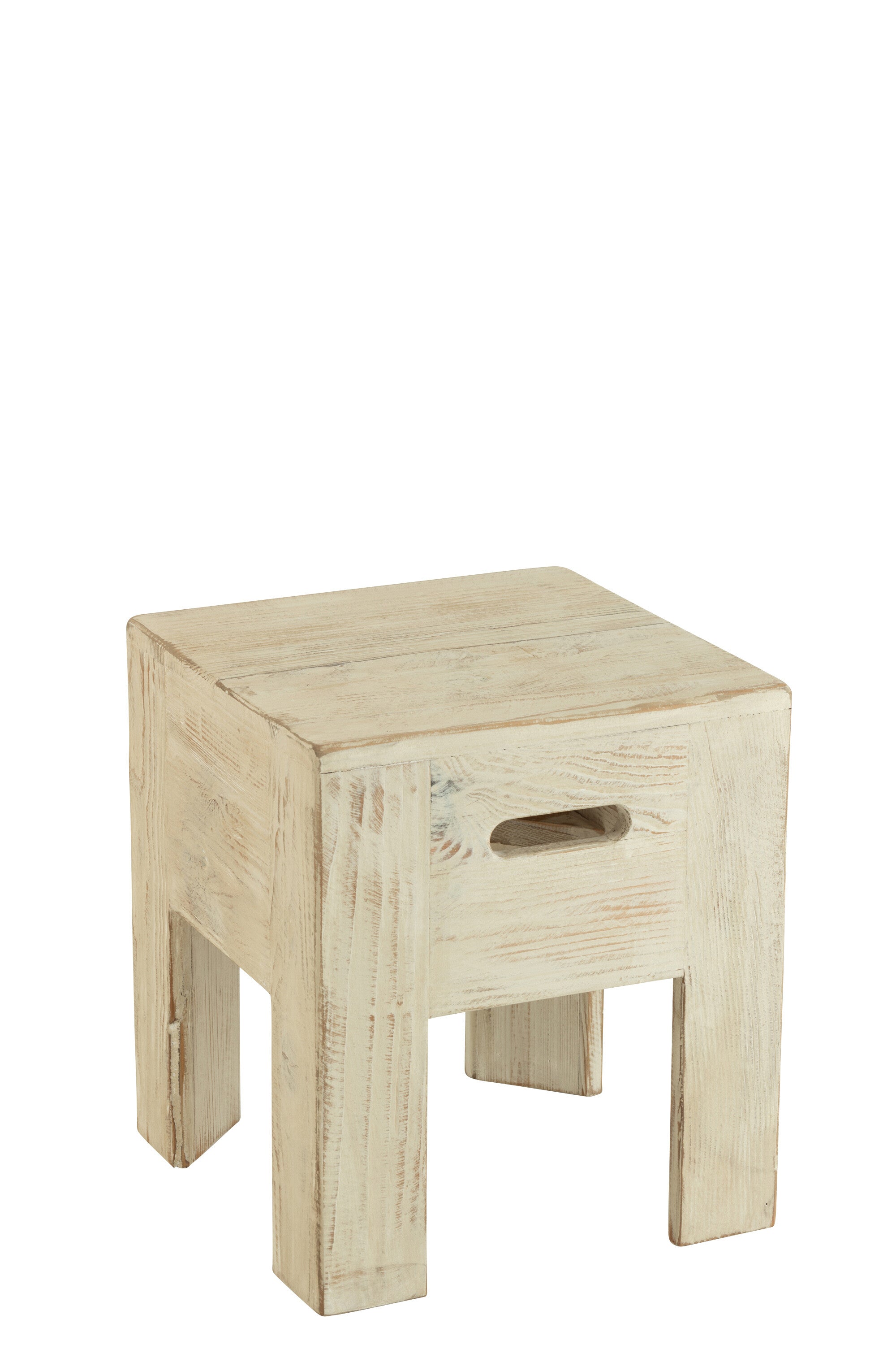 Kruk van hout wit - J-LINE
