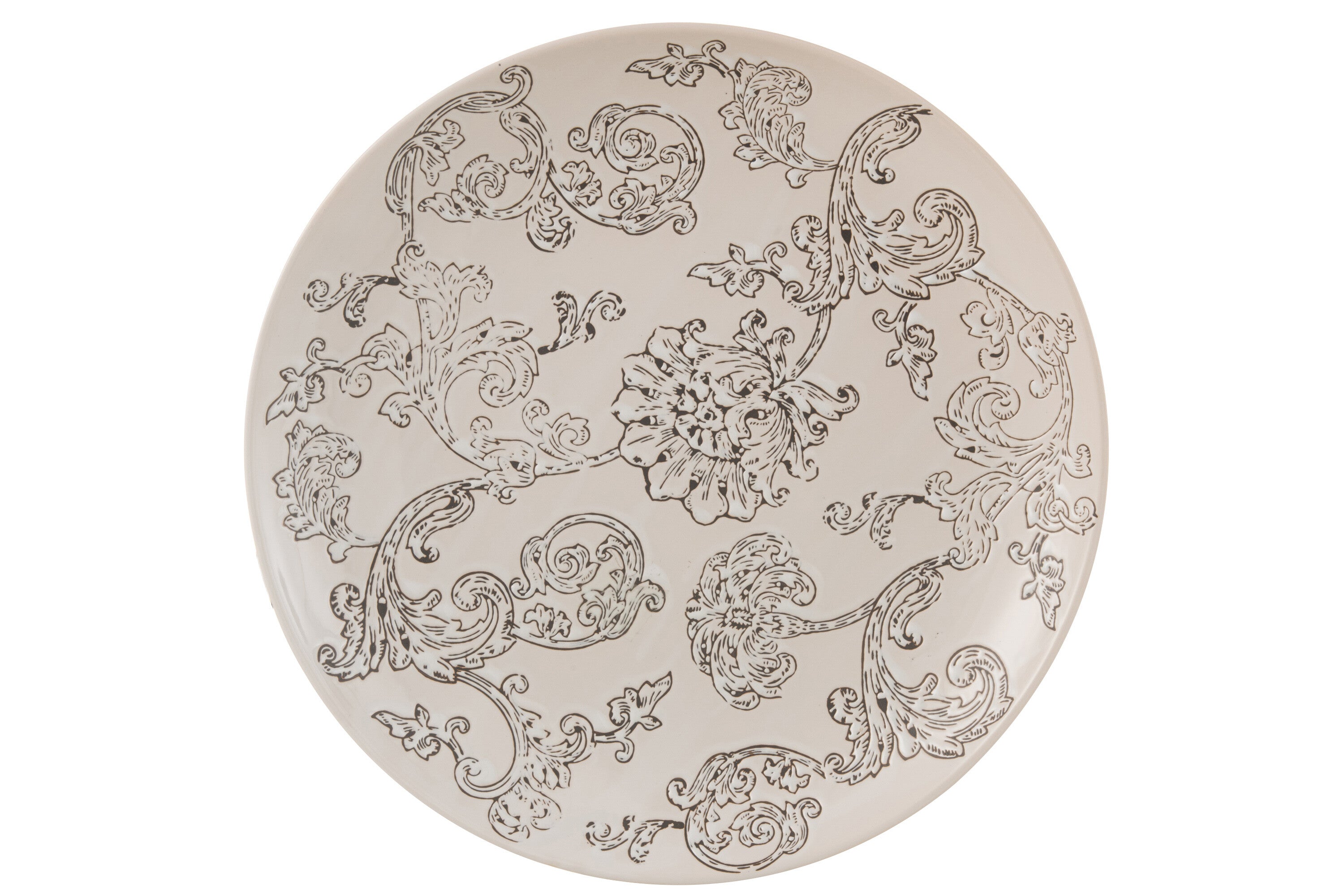 Decoratieve schaal Zen porselein Wit/Zwart - J-LINE