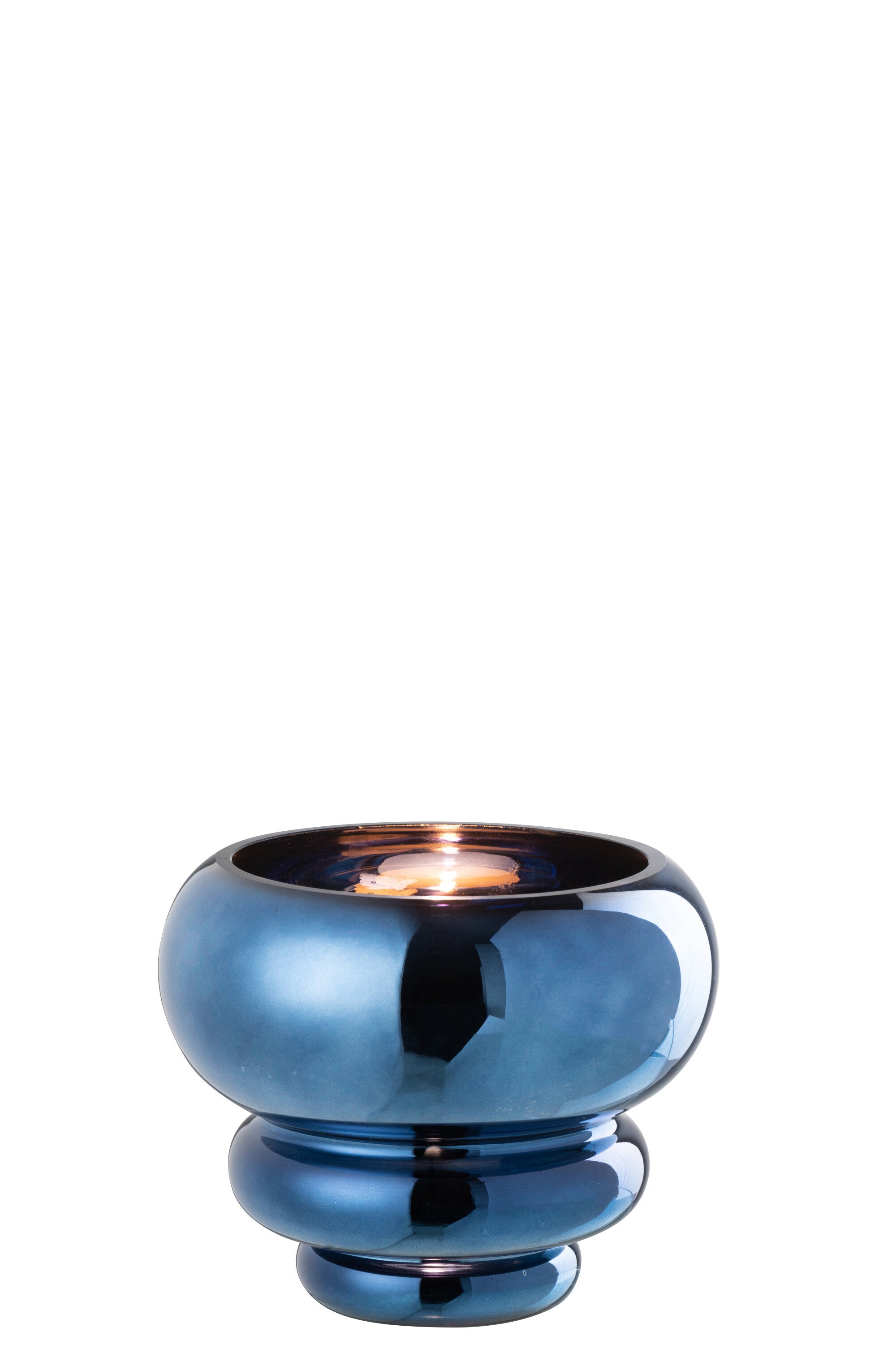 Theelichthouder/Vaas Julia Glas Blauw - J-LINE