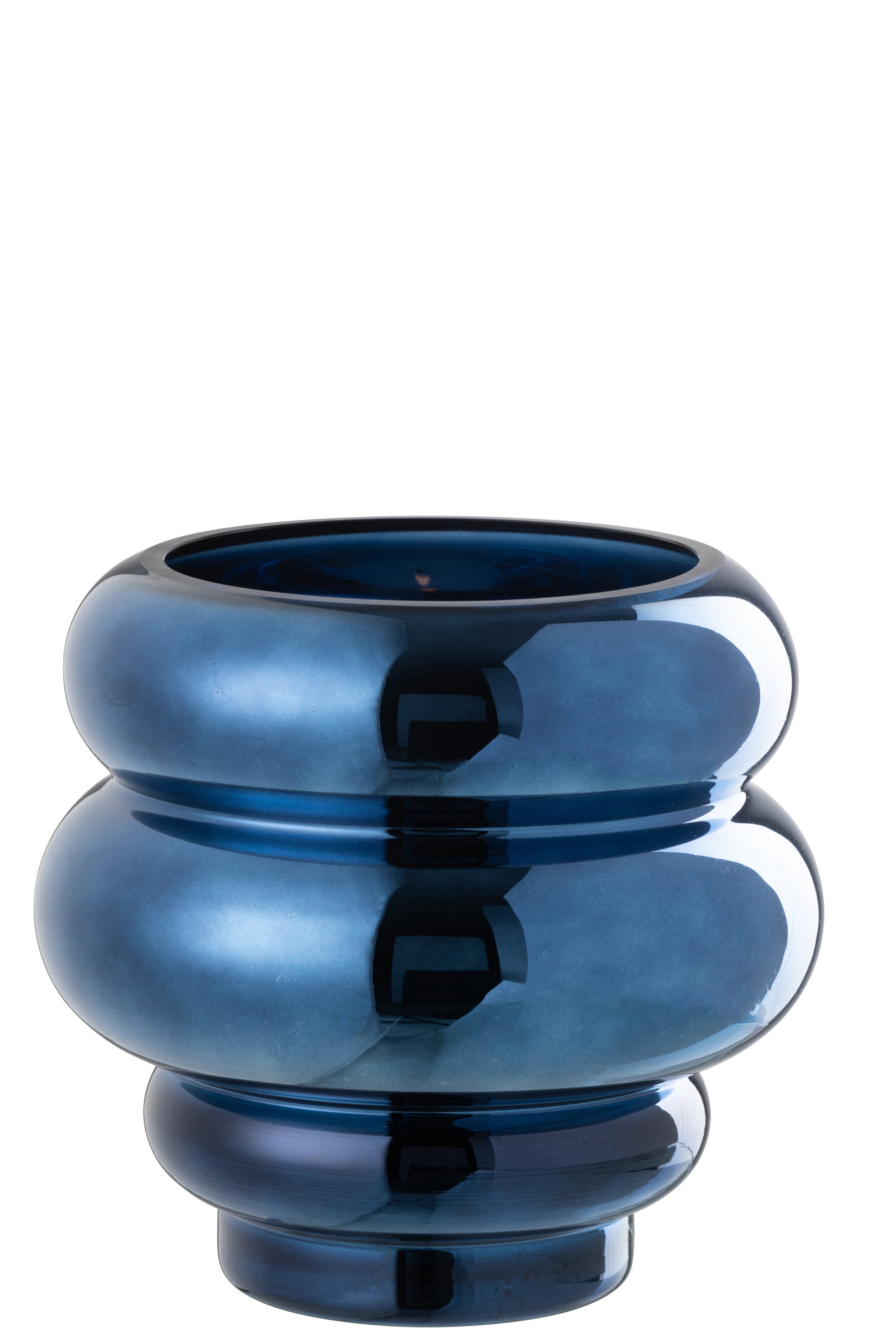 Theelichthouder / Vaas Cléa Glas Blauw - J-LINE
