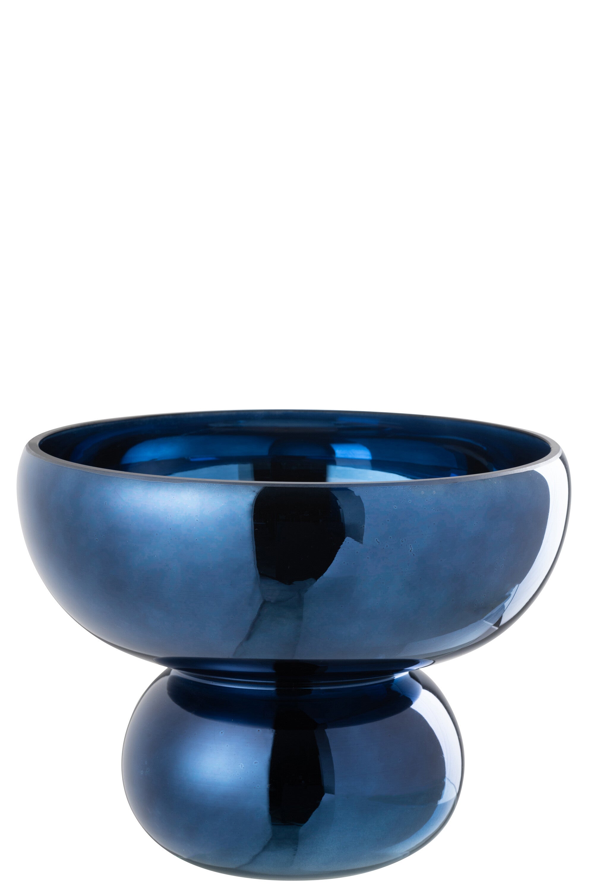 Vaas voet glas blauw - J-LINE