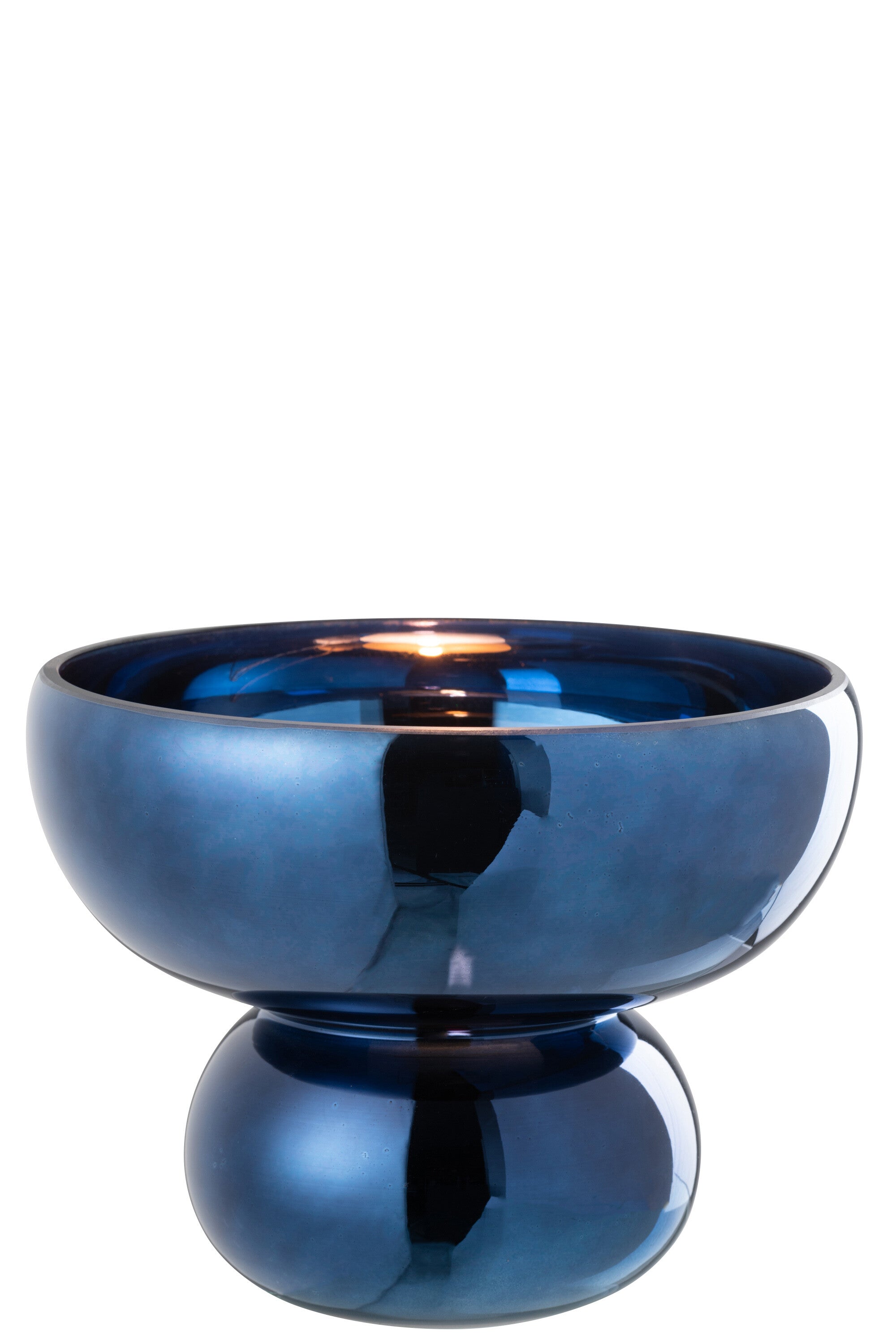 Vaas voet glas blauw - J-LINE