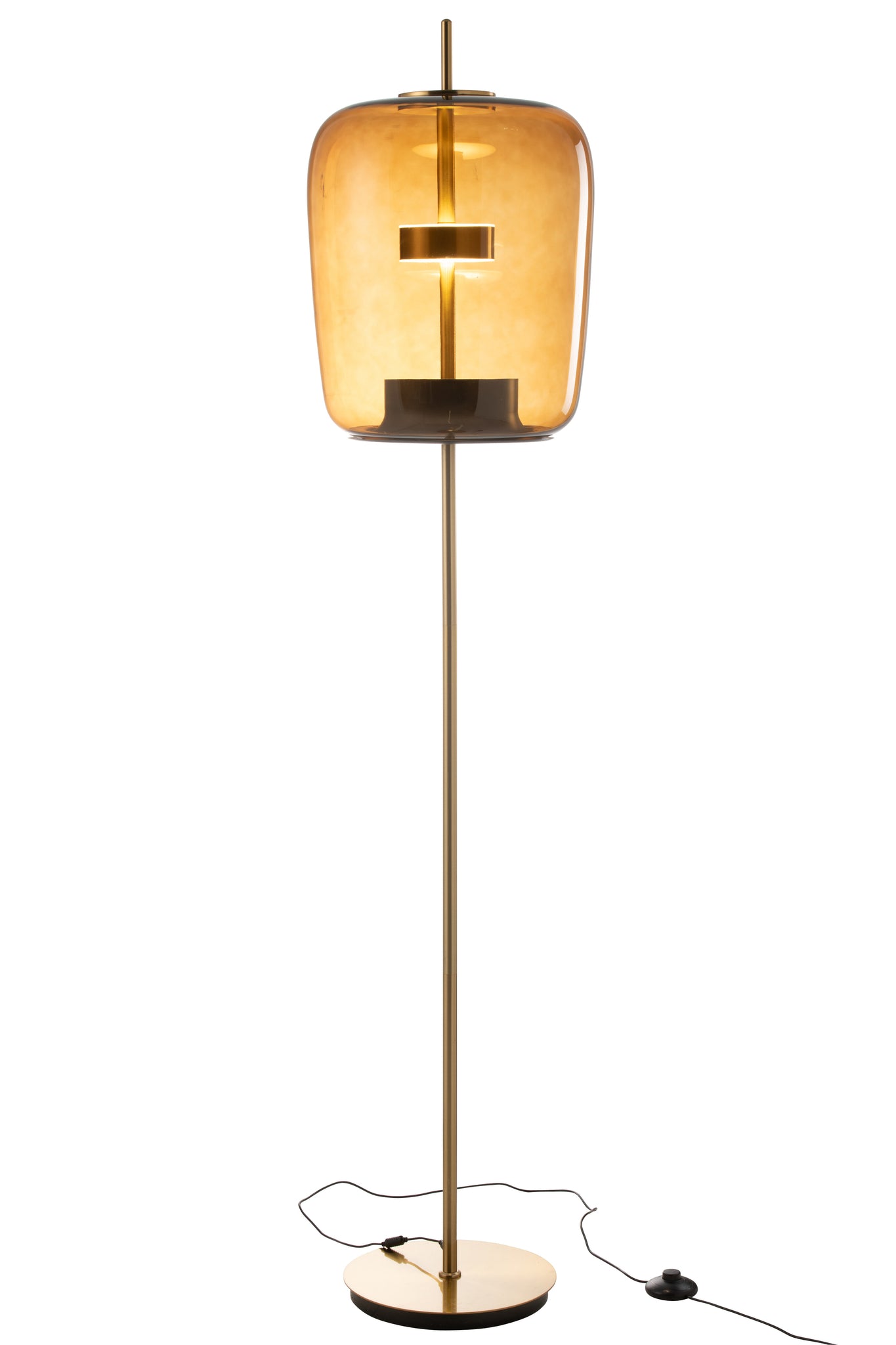 Lampadaire LED Verre Marron - J-LINE