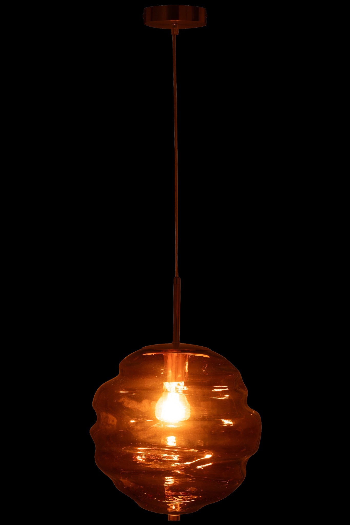 Suspension nid d’abeille verre brun - J-LINE