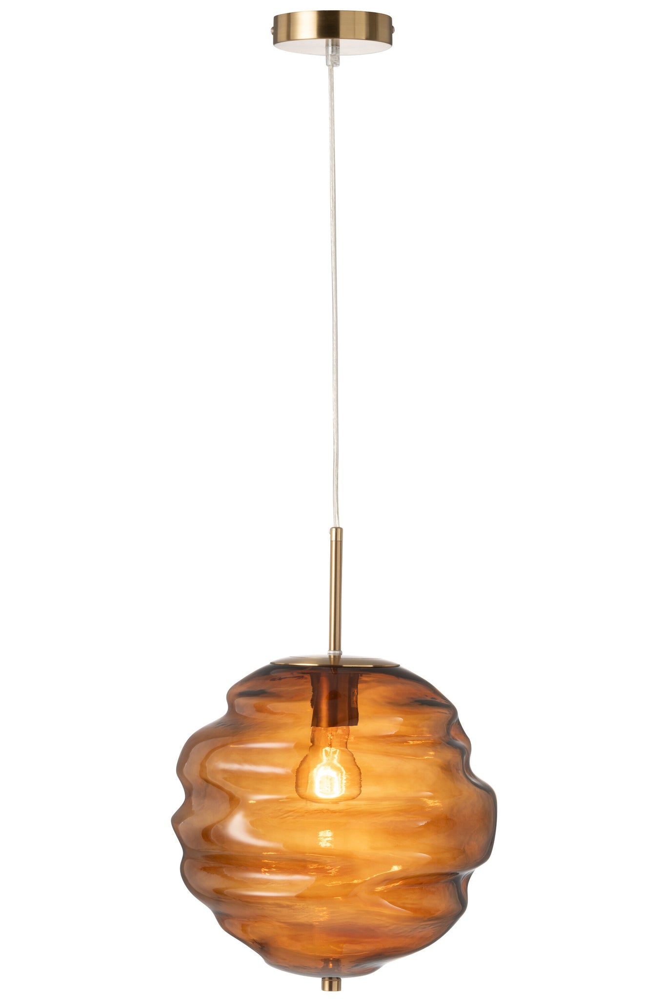 Suspension nid d’abeille verre brun - J-LINE