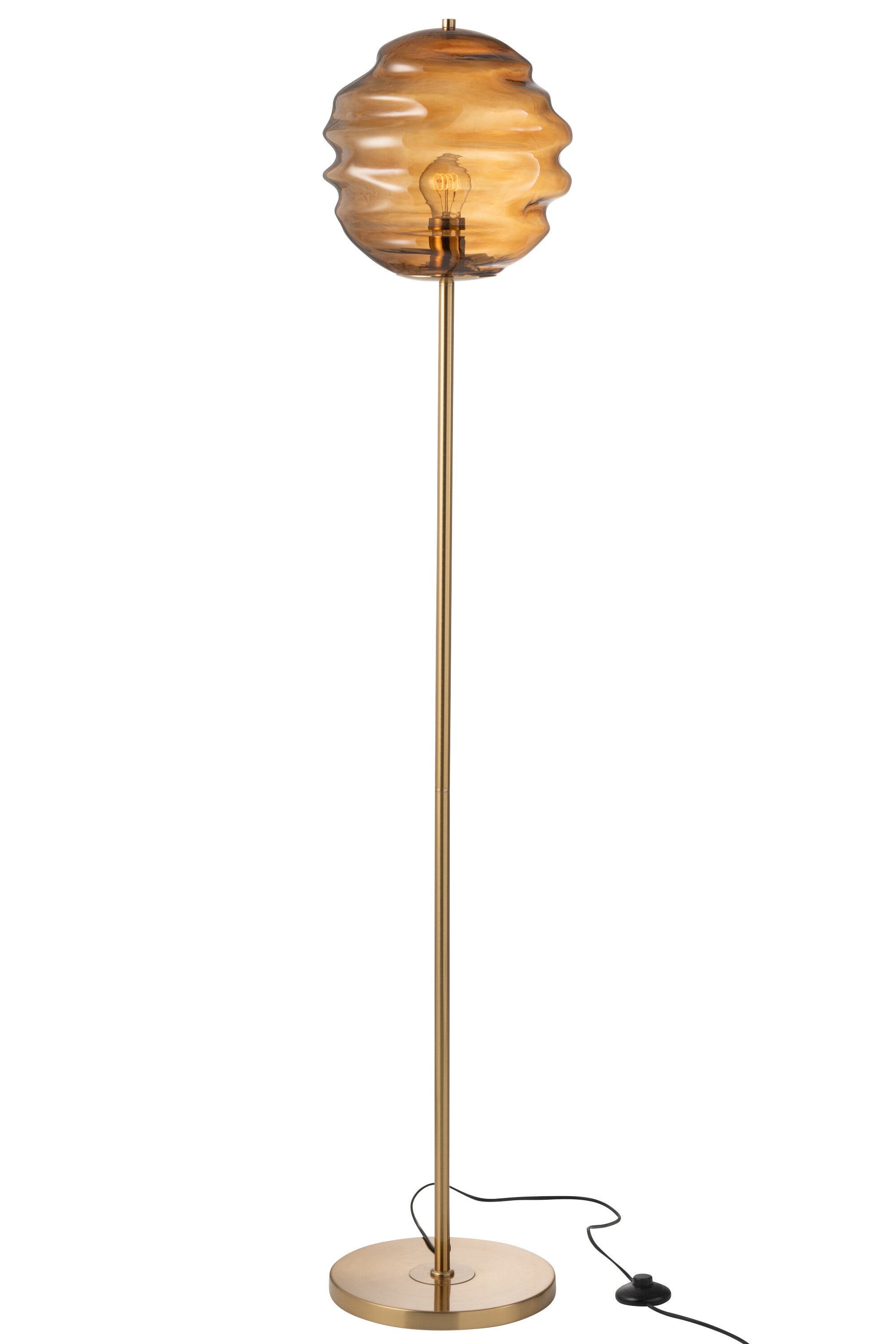 Vloerlamp Honingraatglas Bruin - J-LINE