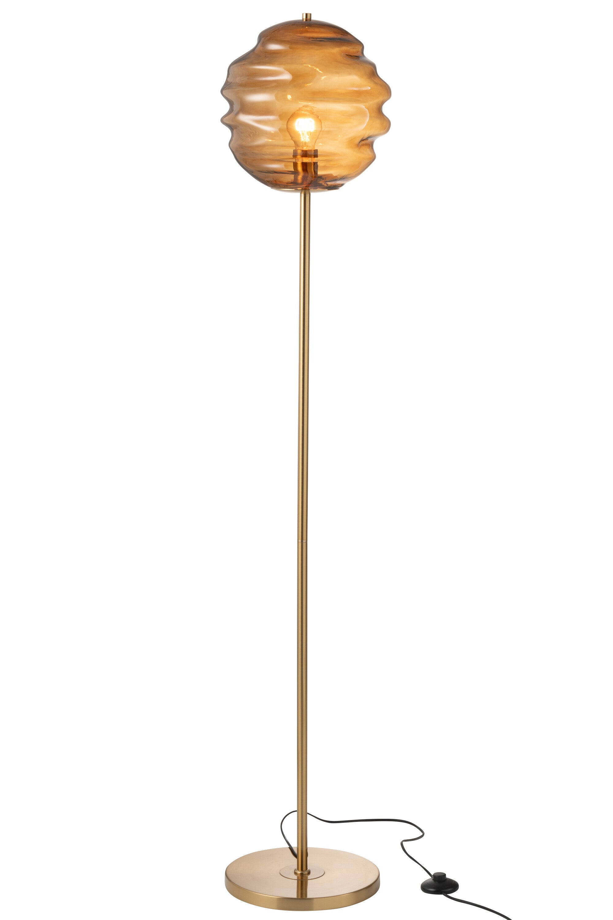 Vloerlamp Honingraatglas Bruin - J-LINE