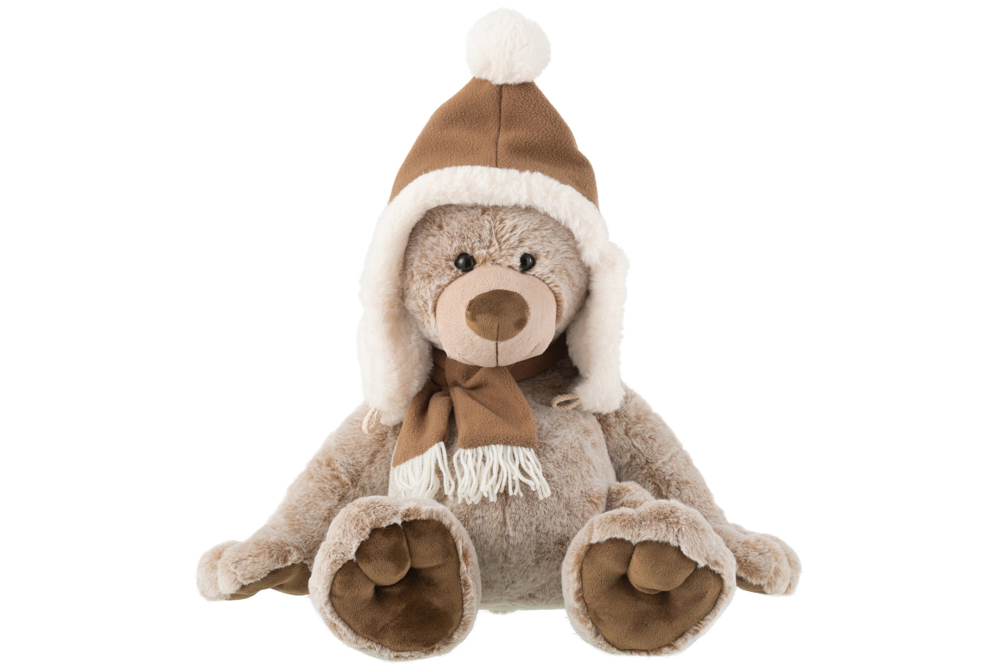 Beer+Hoed Pluche Polyester Bruin L - J-LINE