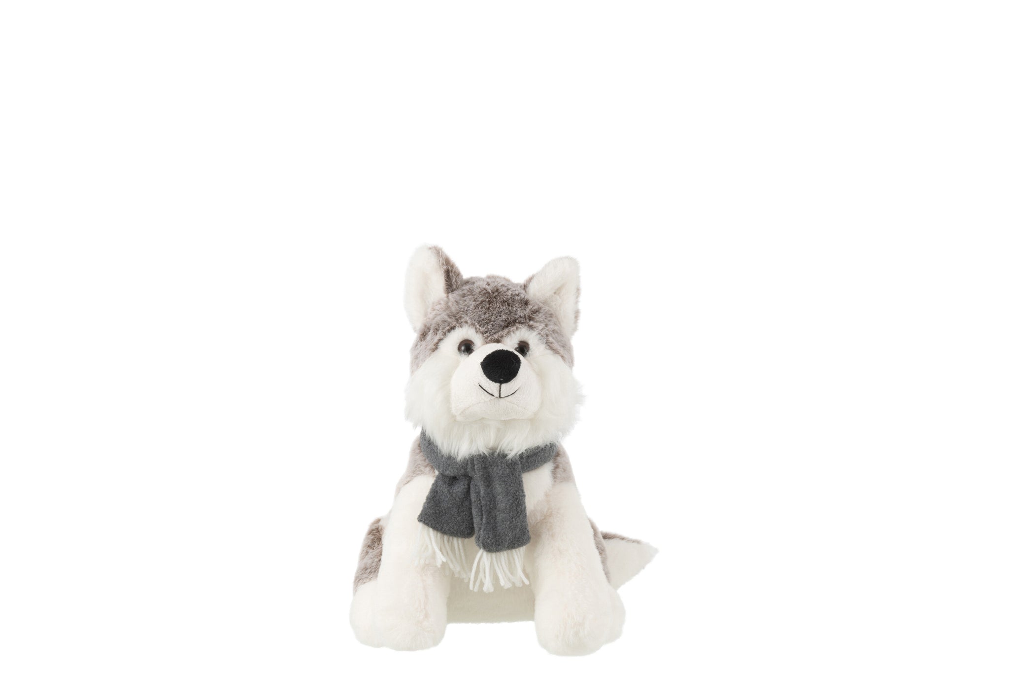 Husky+sjaal pluche polyester grijs S - J-LINE