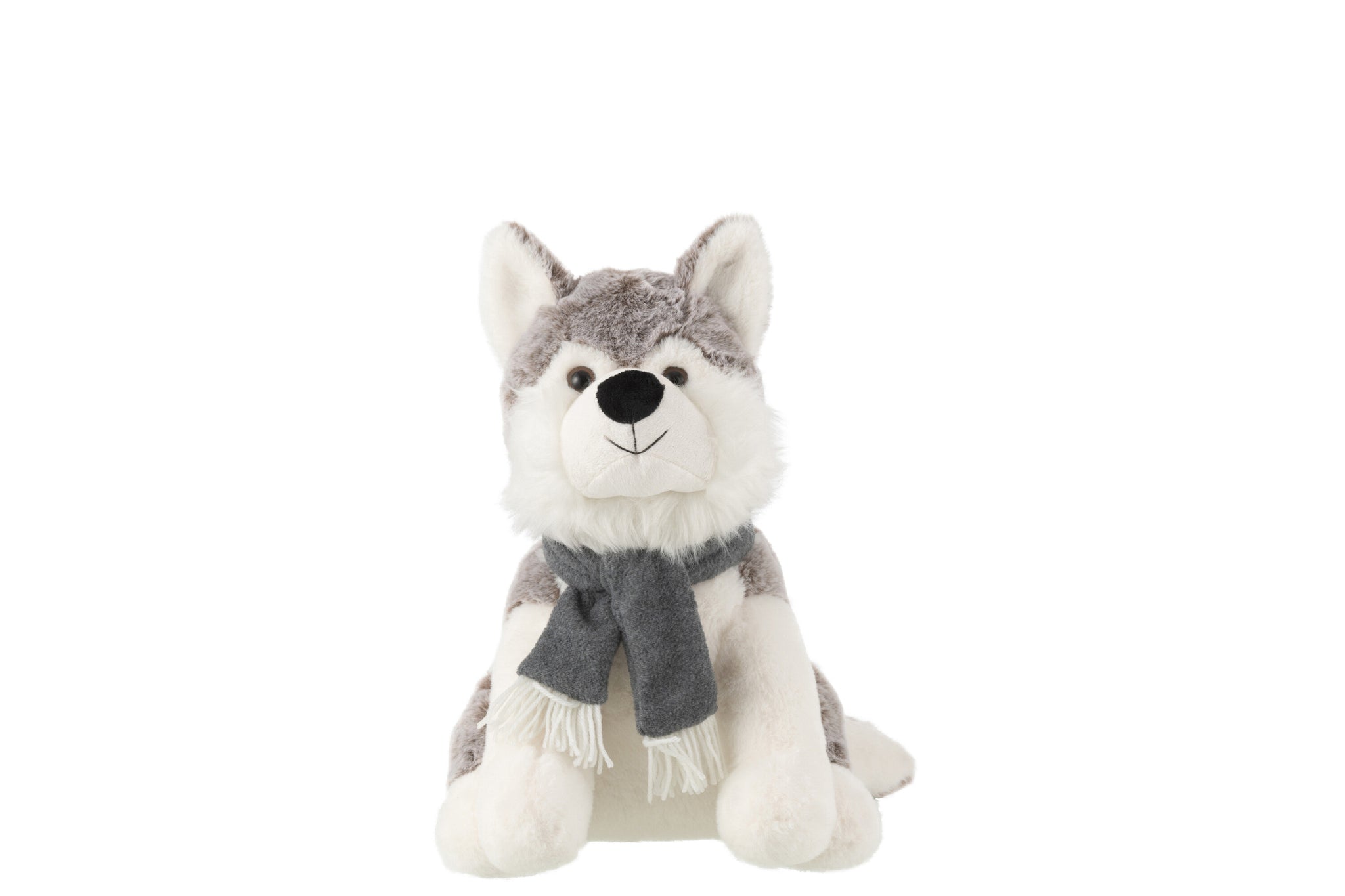 Husky+sjaal pluche polyester grijs L - J-LINE