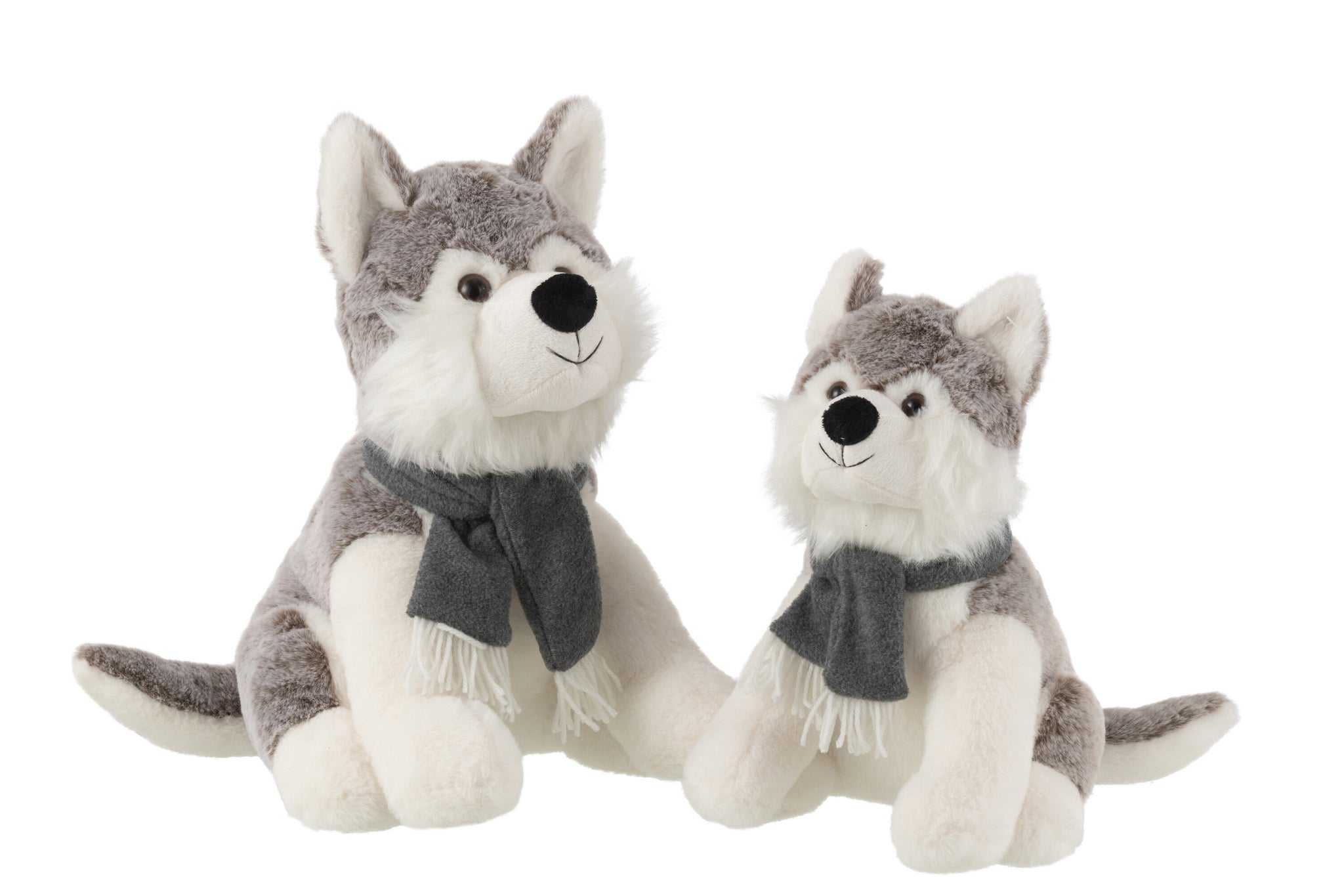 Husky+sjaal pluche polyester grijs L - J-LINE