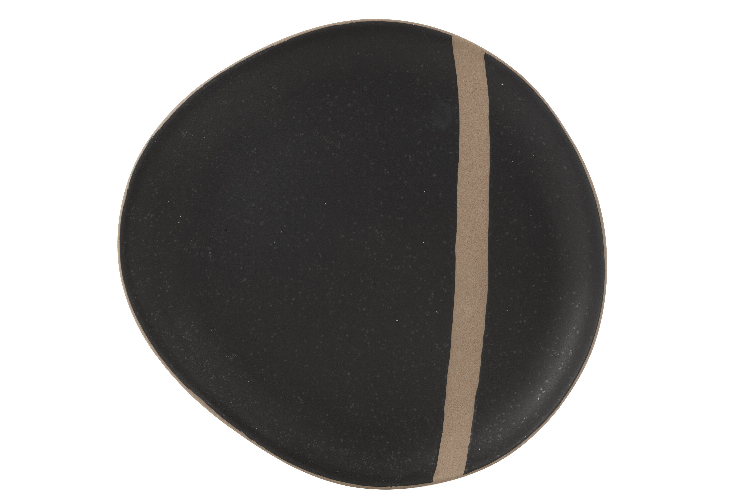 Bord Keramiek Zwart/Taupe groot - J-LINE