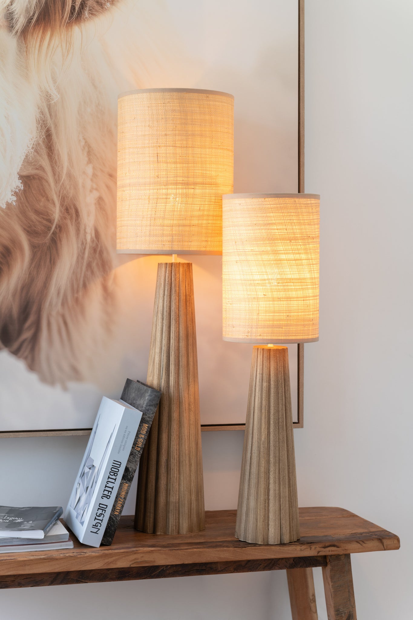 Lampe de table Ailanthus bois L - J-LINE
