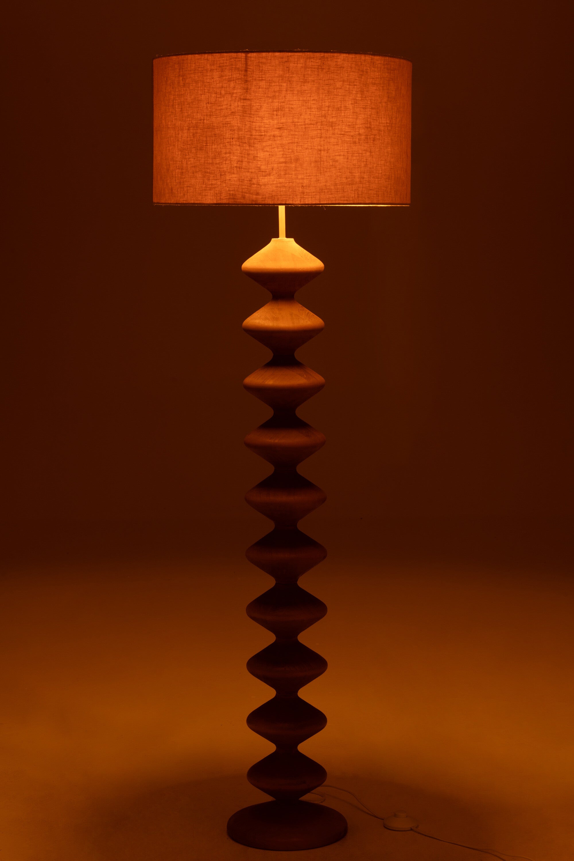 Lampadaire Caterpillar en bois de peuplier naturel/gris - J-LINE