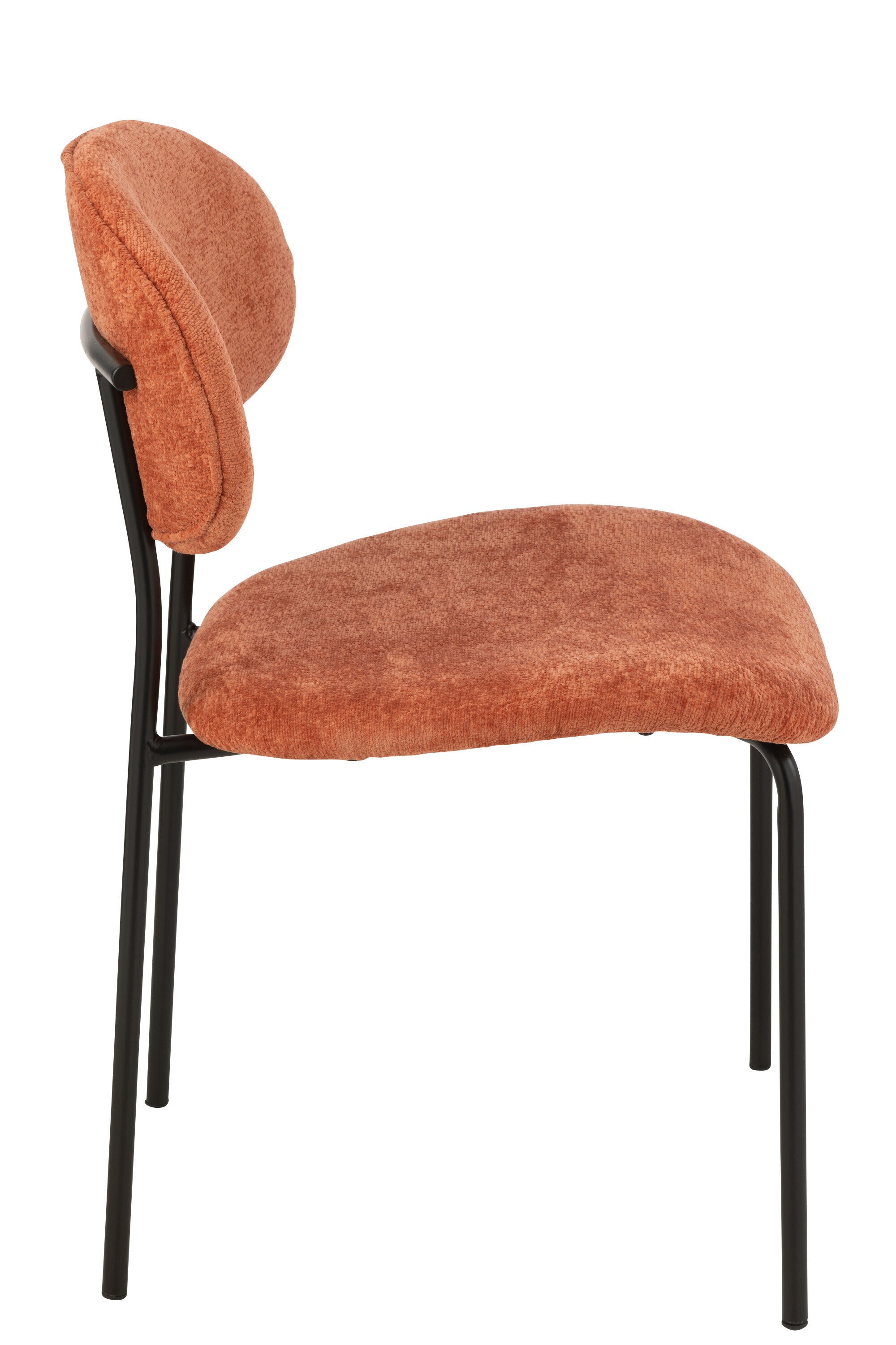 Chaise de salle à manger textile/métal orange rouille - J-LINE
