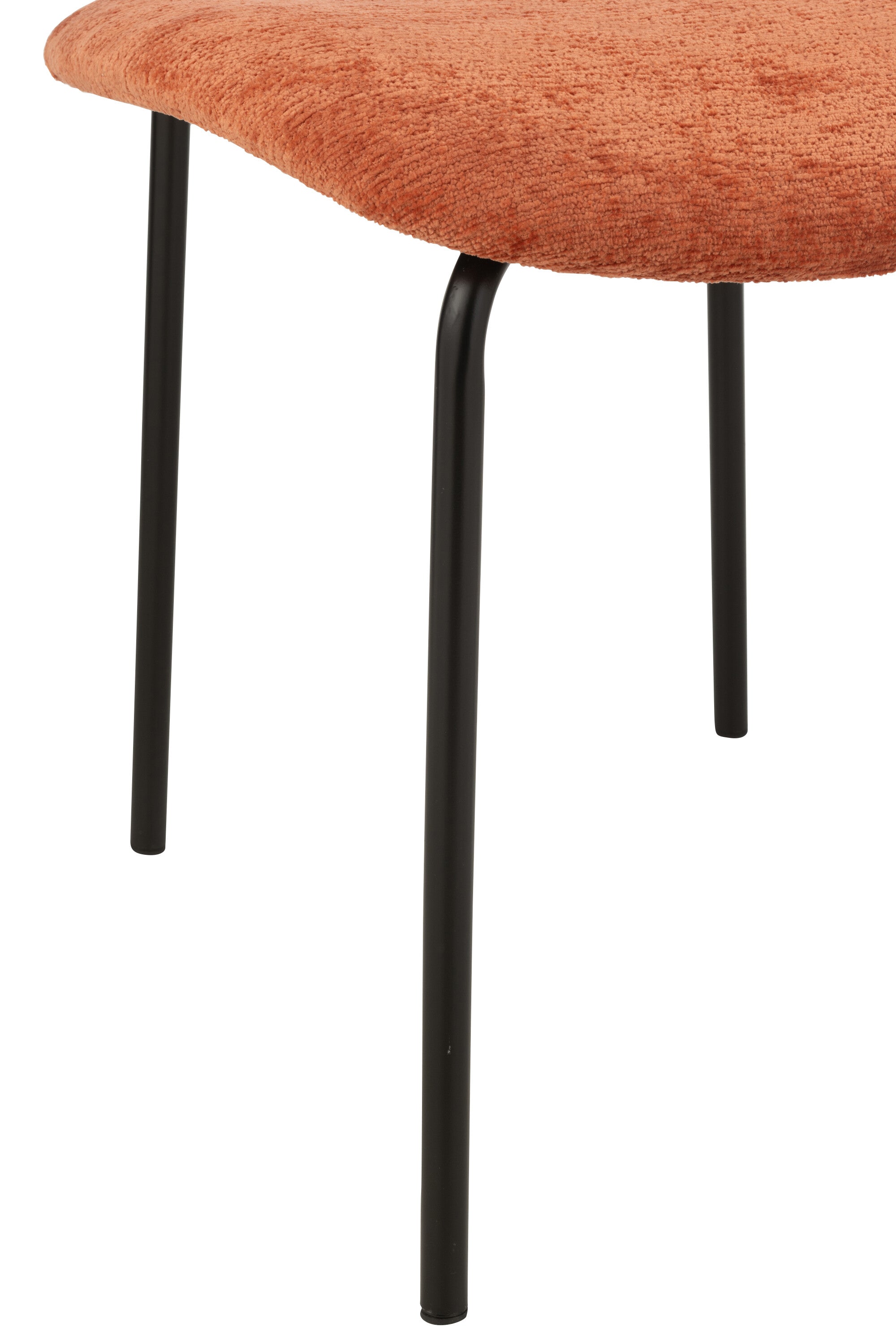 Chaise de salle à manger textile/métal orange rouille - J-LINE