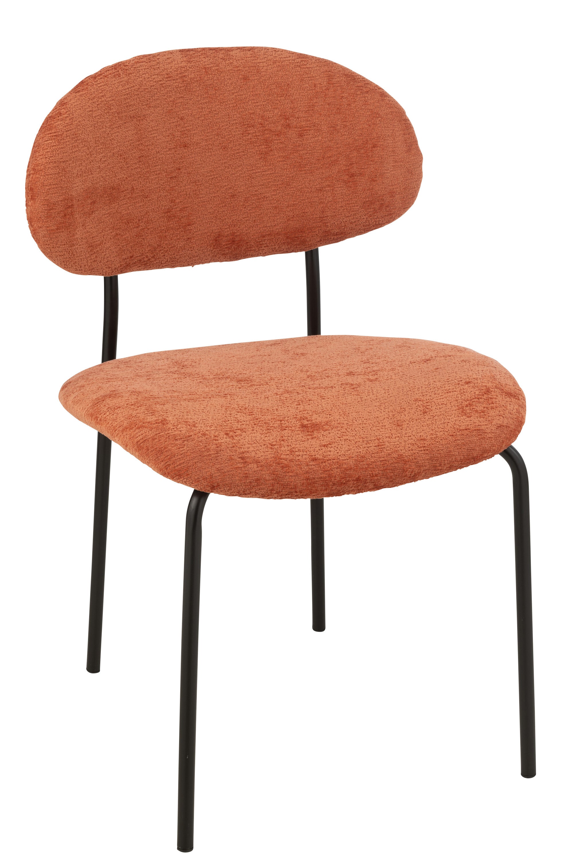 Chaise de salle à manger textile/métal orange rouille - J-LINE