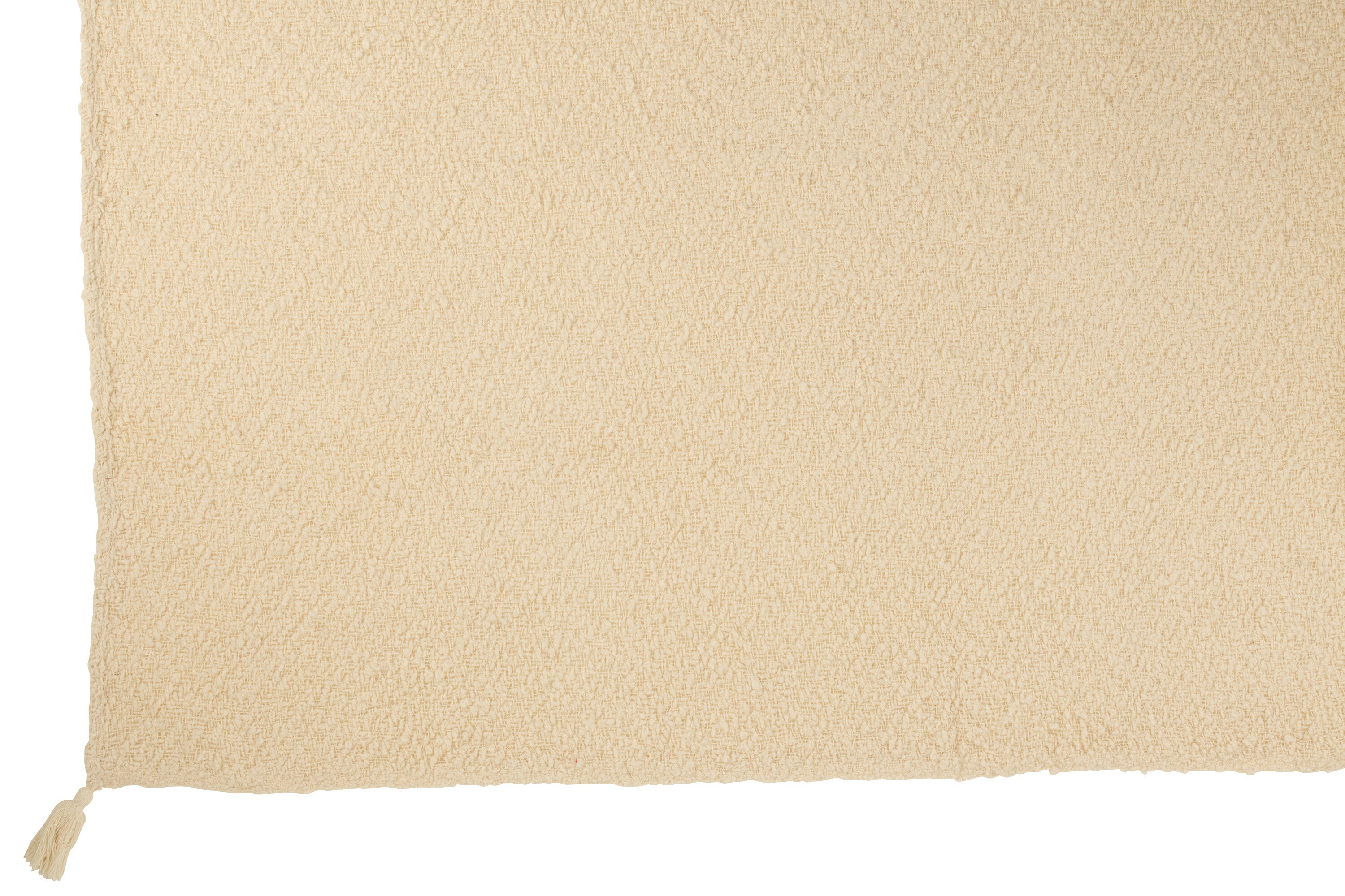 Plaid Pompons Coton Crème - J-LINE