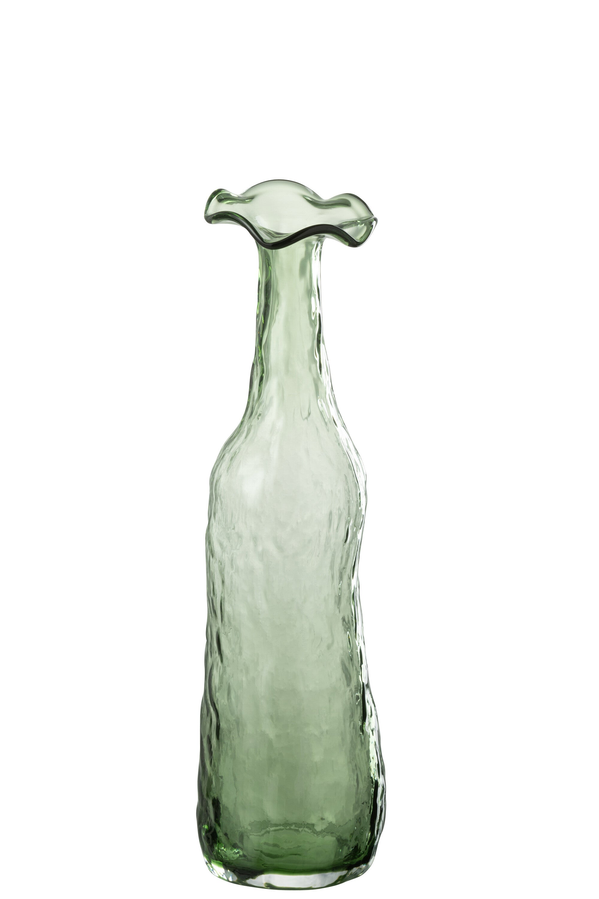 Vase fleuri en verre vert M - J-LINE