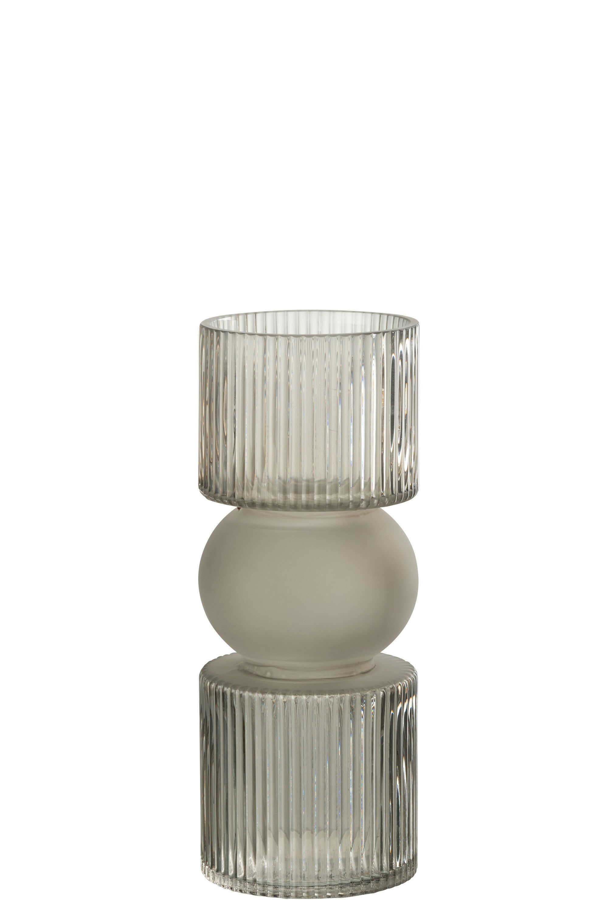 Vase/Bougeoir/Bonbonnière en verre gris S - J-LINE