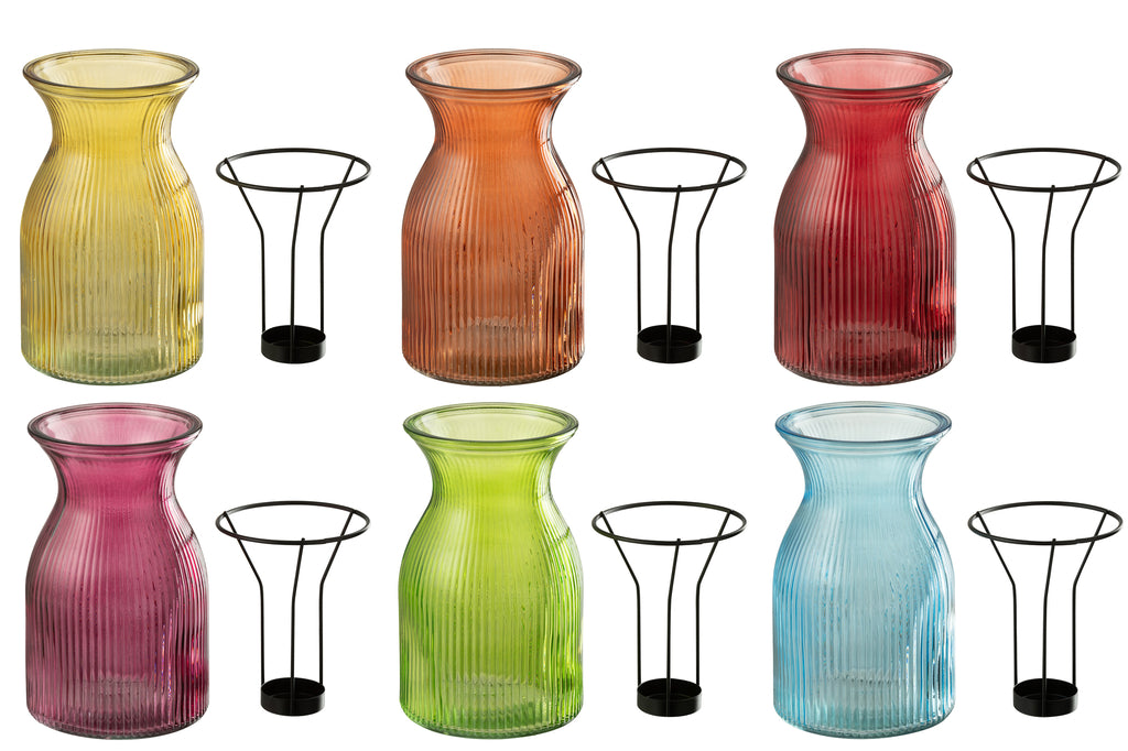 Theelichthouder Popa Glas Mix S/6 - J-LINE