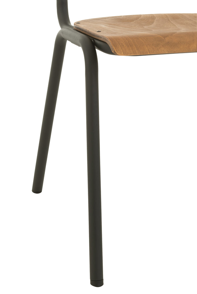 Stoel Hout/Metaal Bruin - J-LINE