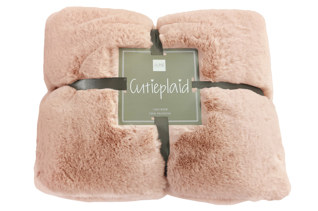 Geruite plaid polyester poederroze - J-LINE