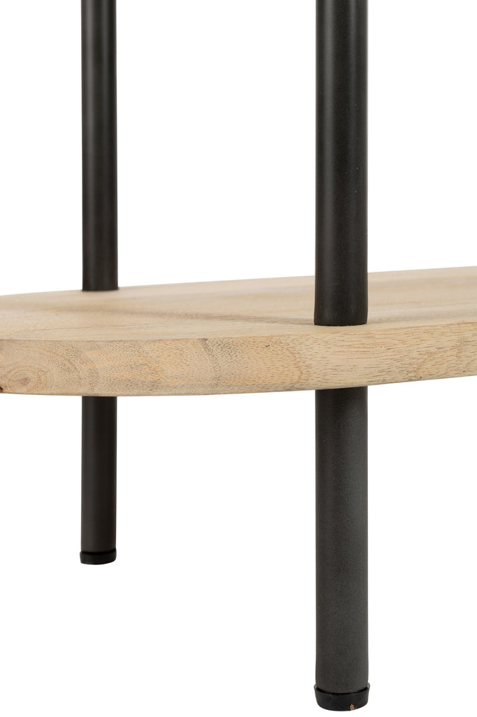 Boekenrek Eli 5 planken Mangohout/IJzer - J-LINE