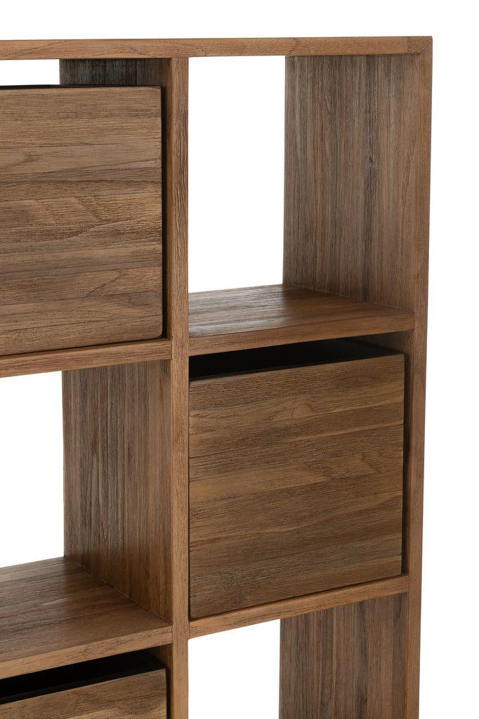 Boekenrek gerecycled teakhout - J-LINE