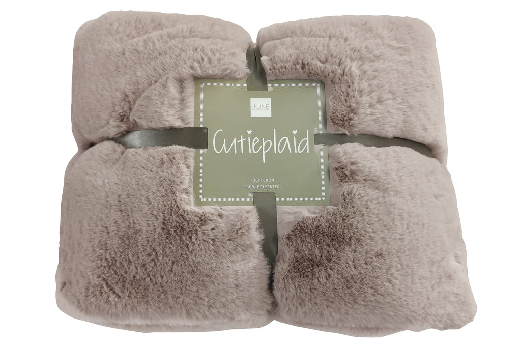 Geruite plaid polyester muis-grijs - J-LINE