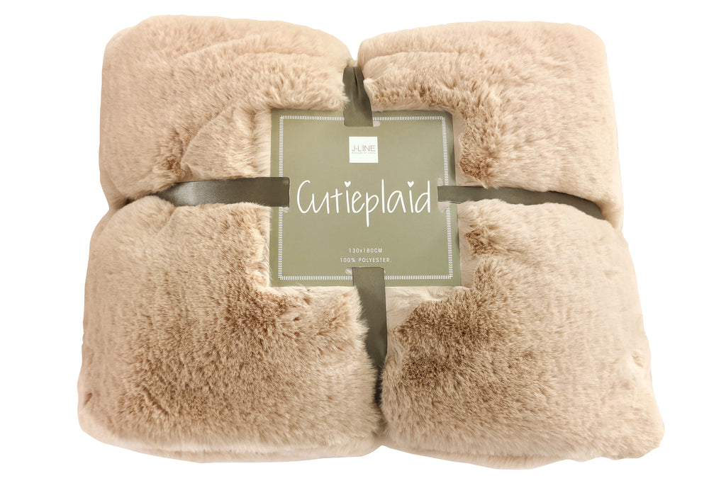 Geruite plaid polyester licht kameel - J-LINE