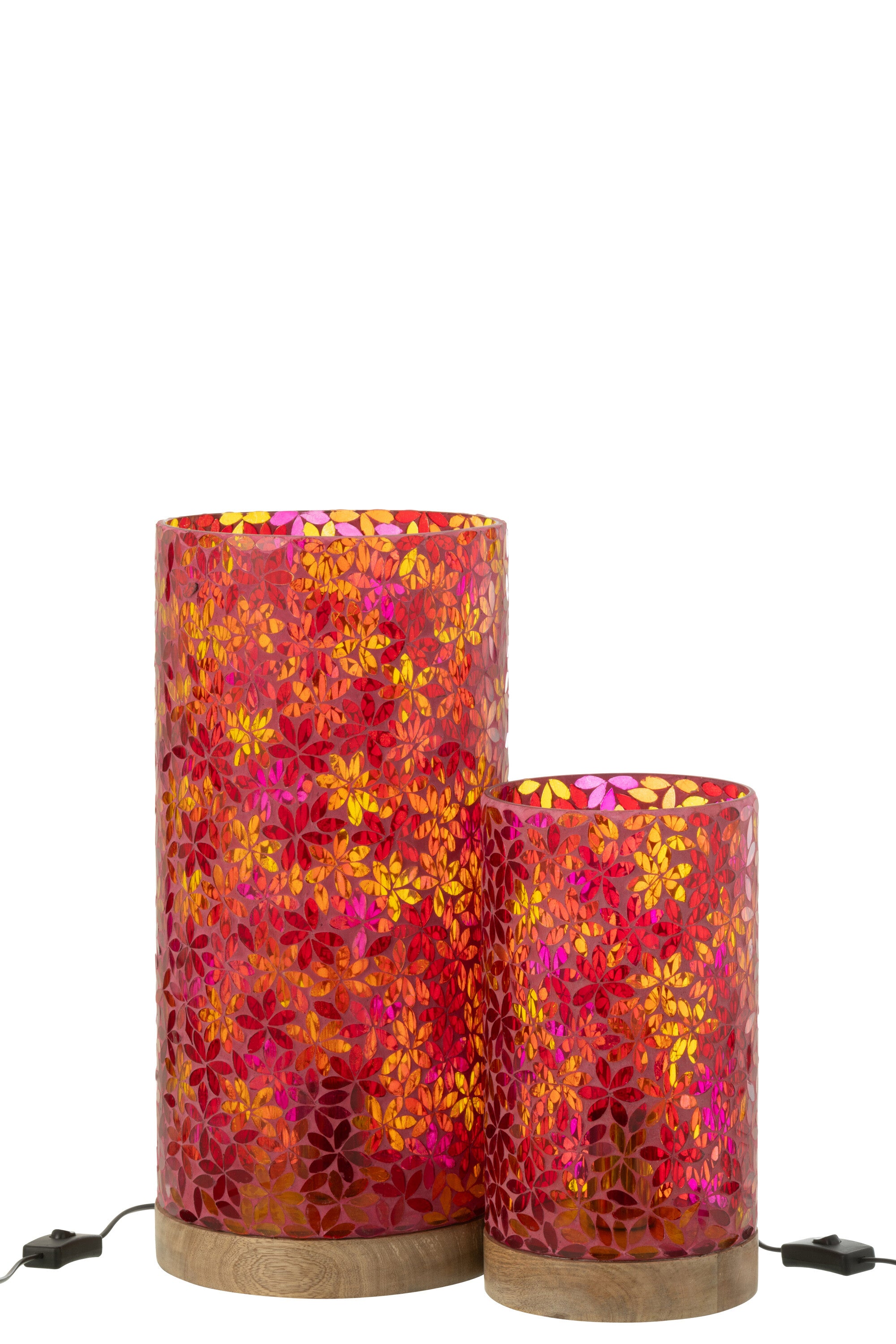 Lampe de table en mosaïque de verre rose L - J-LINE