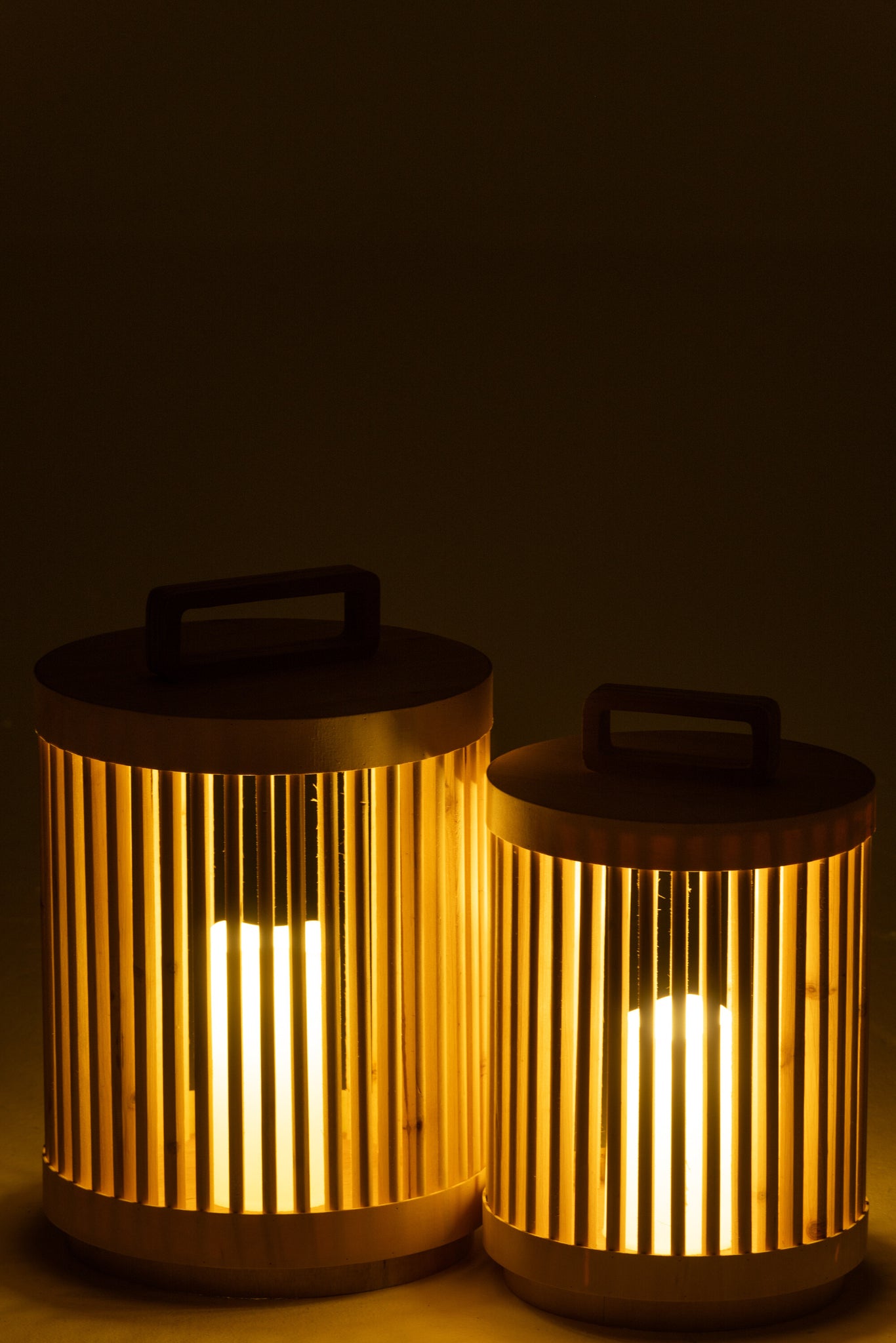 Lampe cylindre bois d’épicéa/LED naturel L - J-LINE
