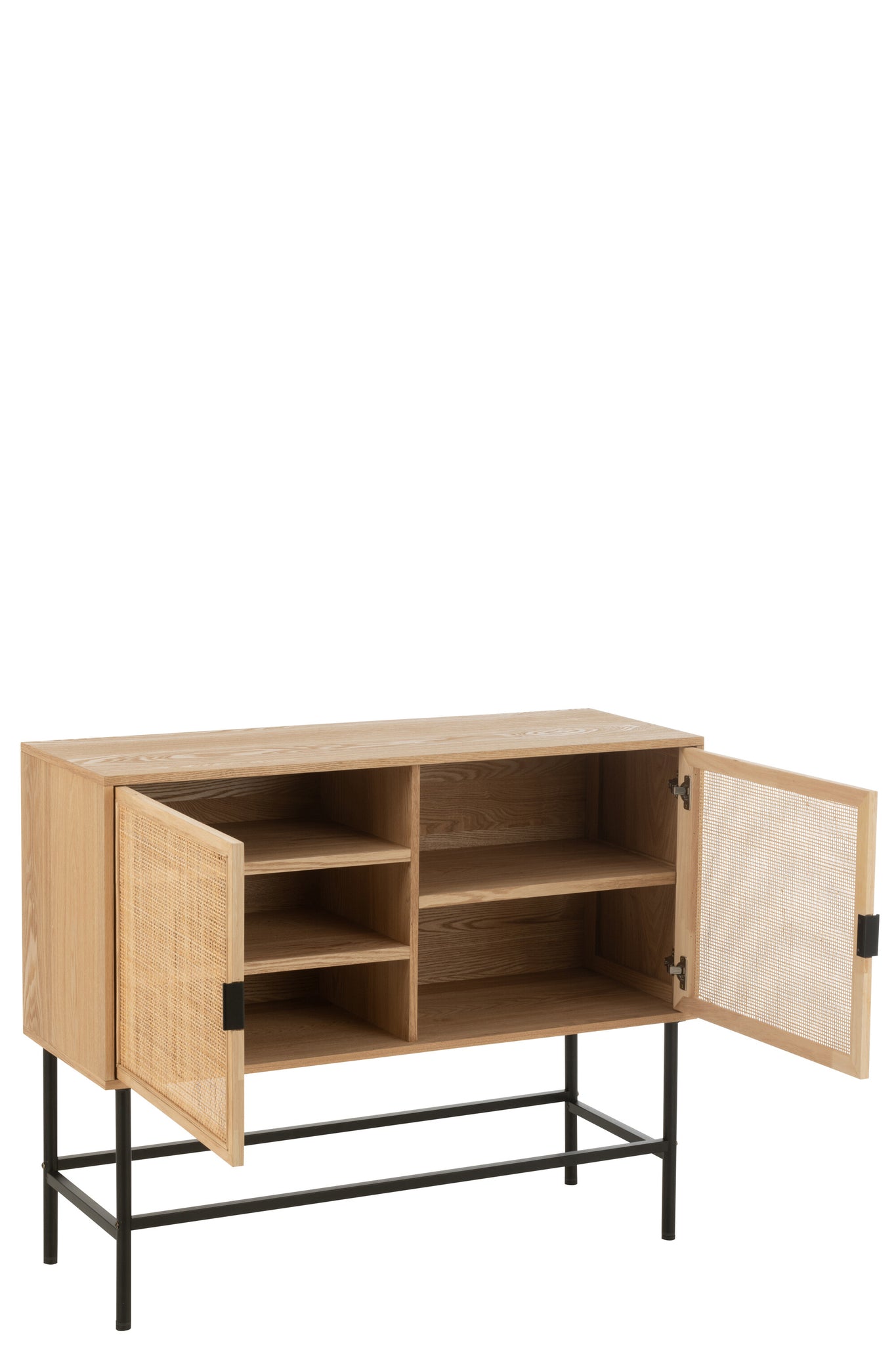 Dressoir Mdf/Metaal Natuur/Zwart Klein - J-LINE