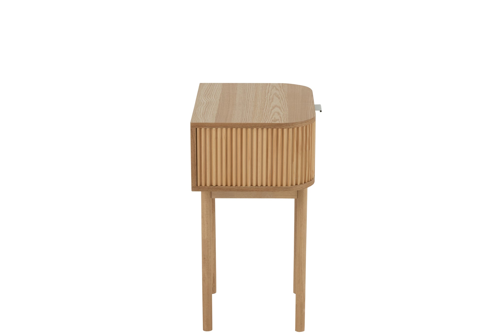 Table de nuit arrondie MDF/bois de pin naturel - J-LINE