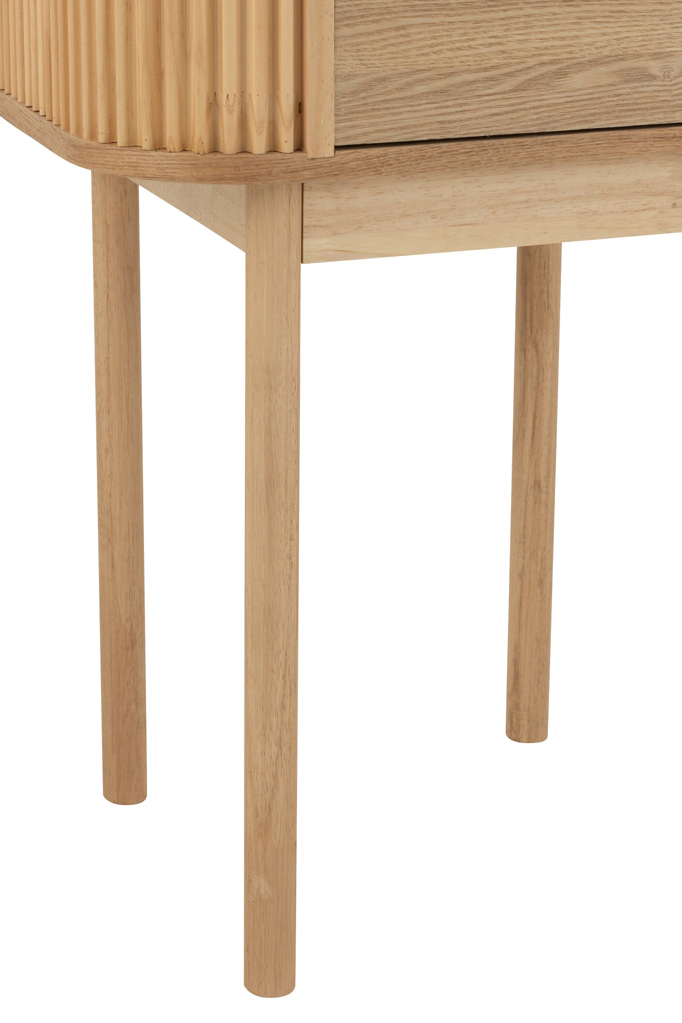 Table de nuit arrondie MDF/bois de pin naturel - J-LINE