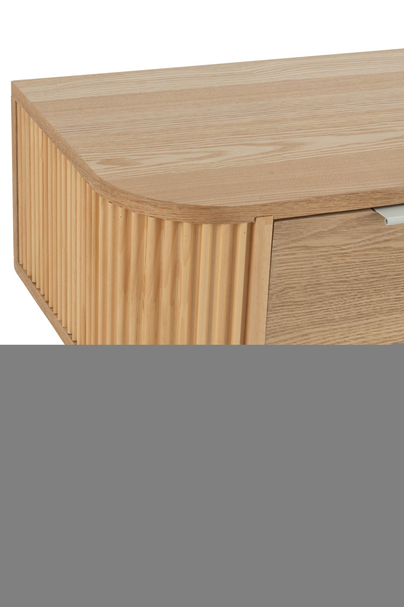 Table de nuit arrondie MDF/bois de pin naturel - J-LINE