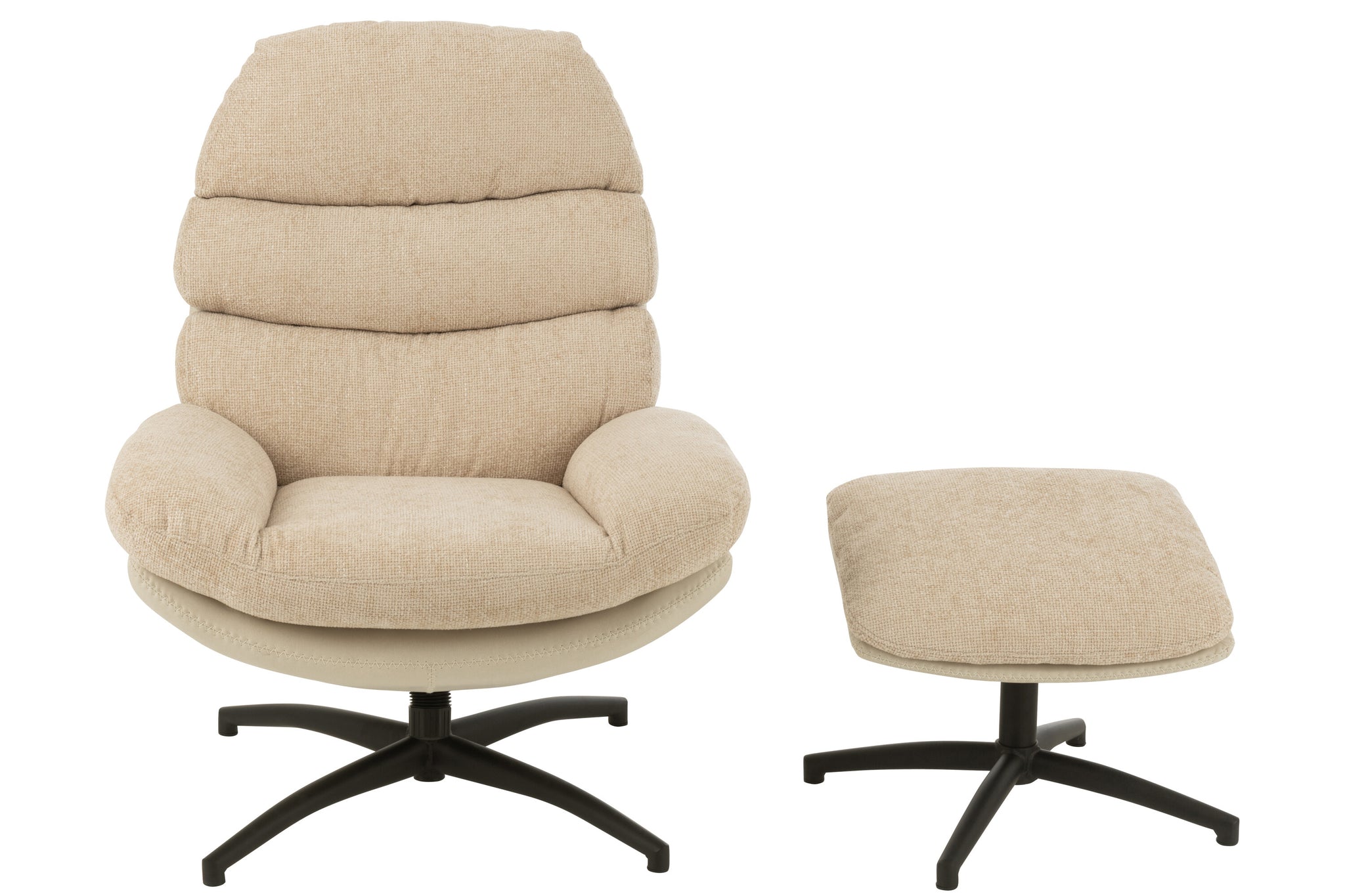 Fauteuil relax + repose-pieds - J-LINE - ÉPUISÉ