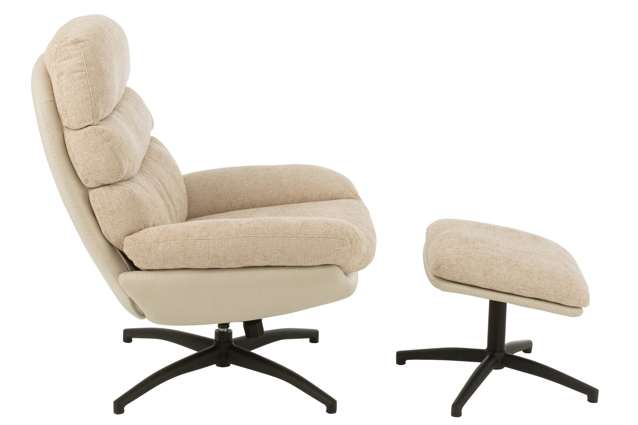 Fauteuil relax + repose-pieds - J-LINE - ÉPUISÉ