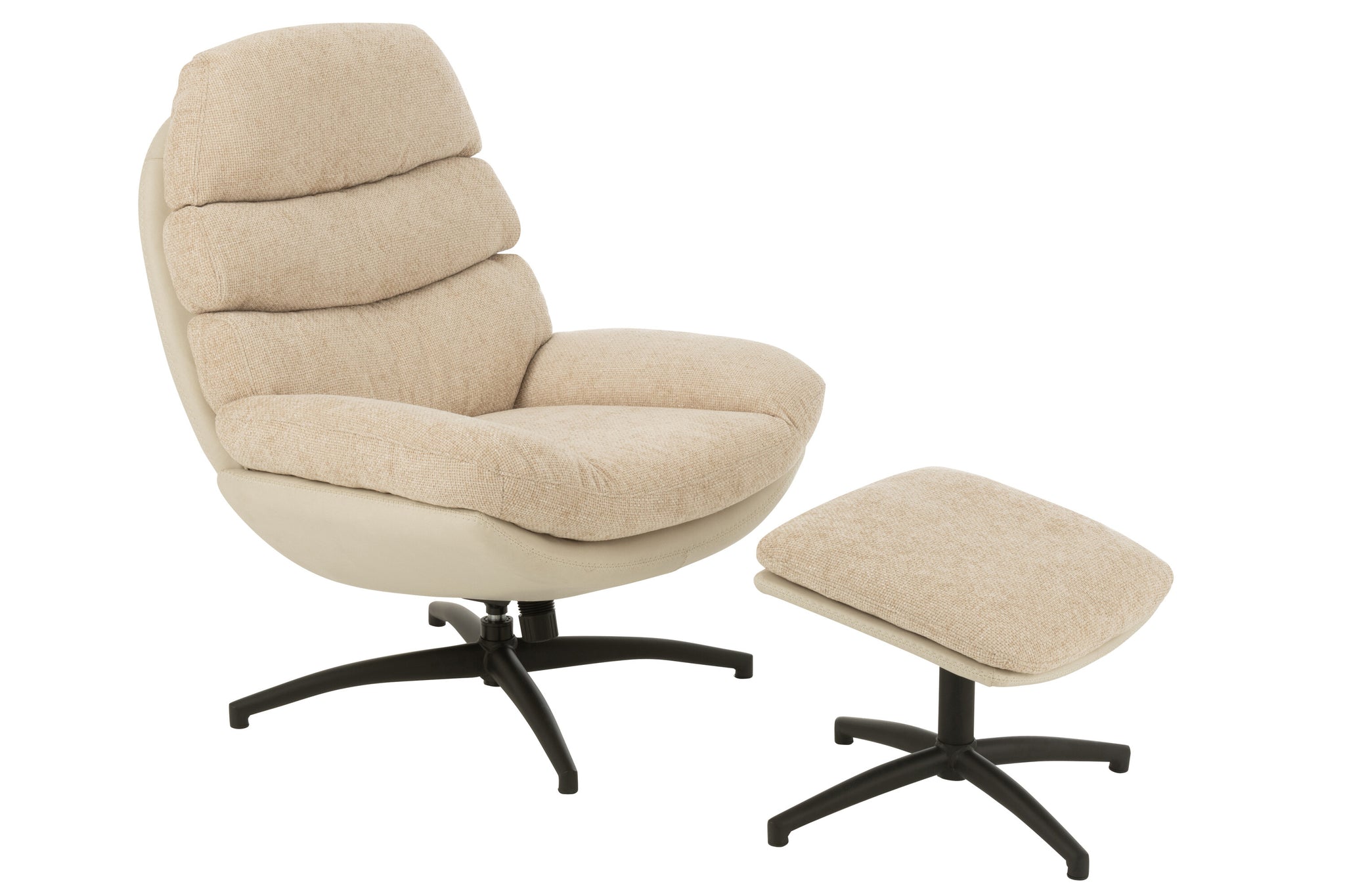 Fauteuil relax + repose-pieds - J-LINE - ÉPUISÉ
