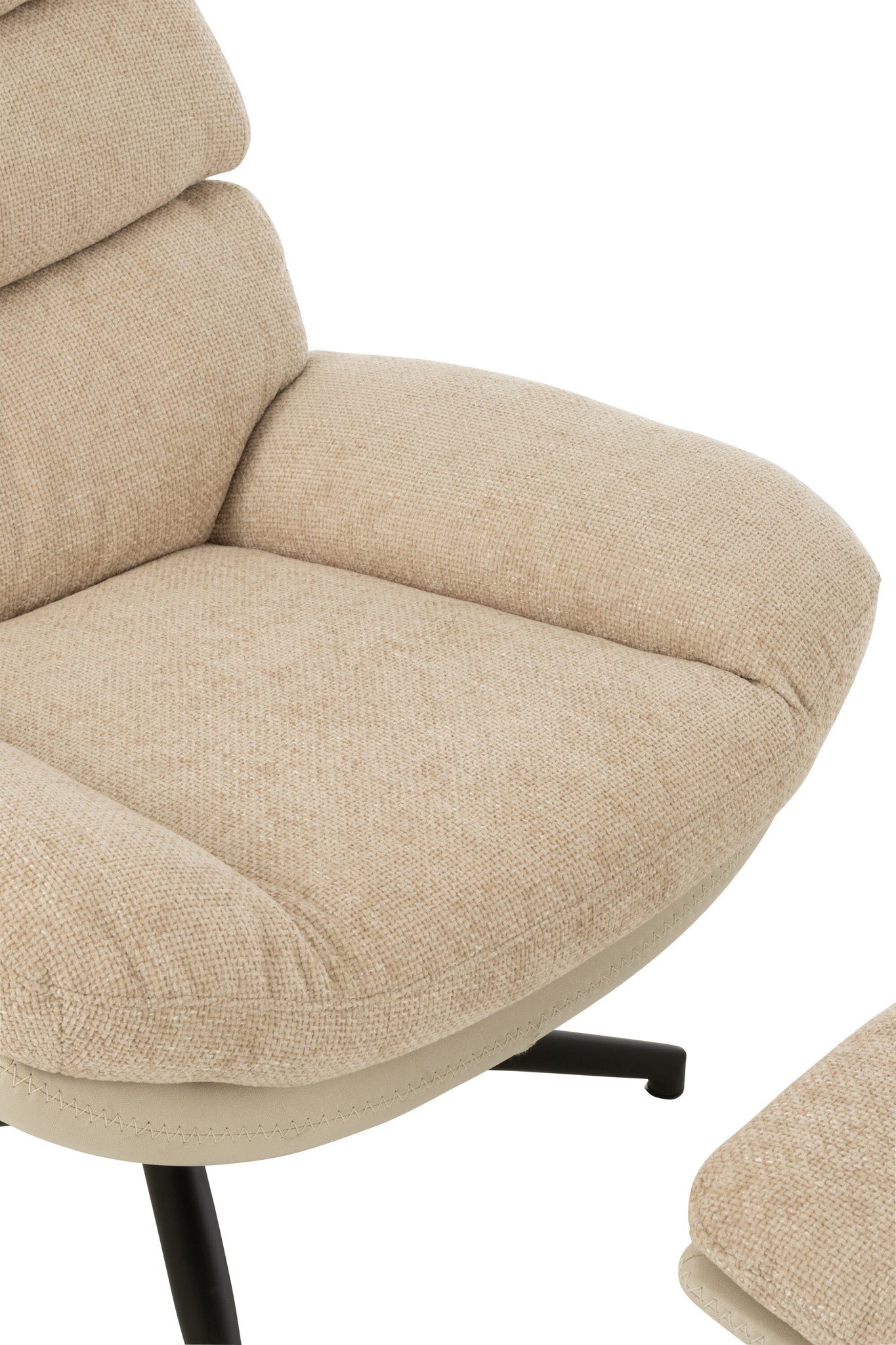 Fauteuil relax + repose-pieds - J-LINE - ÉPUISÉ