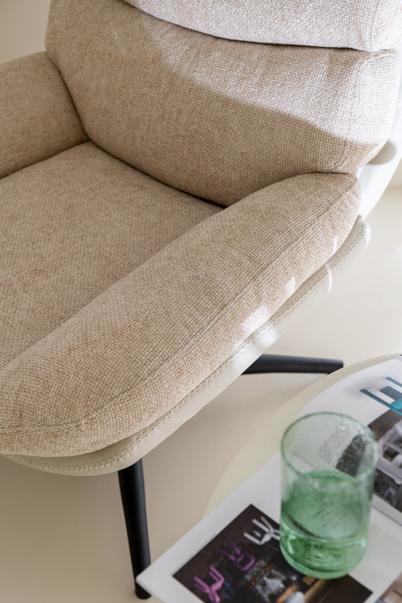 Fauteuil relax + repose-pieds - J-LINE - ÉPUISÉ