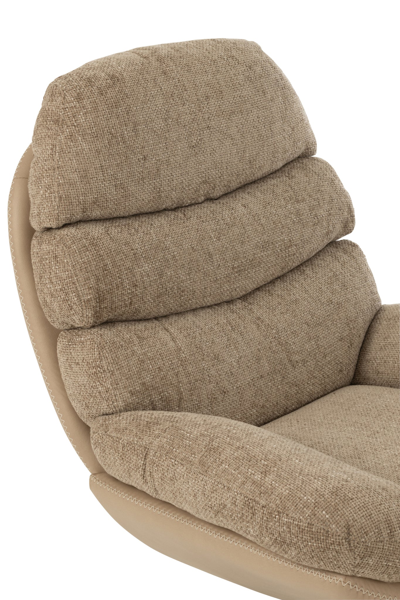 Fauteuil club + repose-pieds Métal/Tissu Gris foncé/Noir - J-LINE - ÉPUISÉ