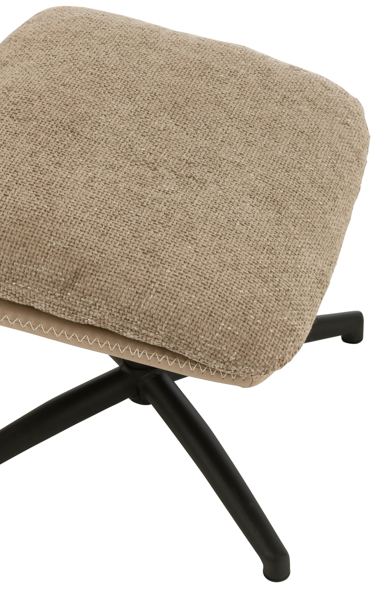Fauteuil club + repose-pieds Métal/Tissu Gris foncé/Noir - J-LINE - ÉPUISÉ