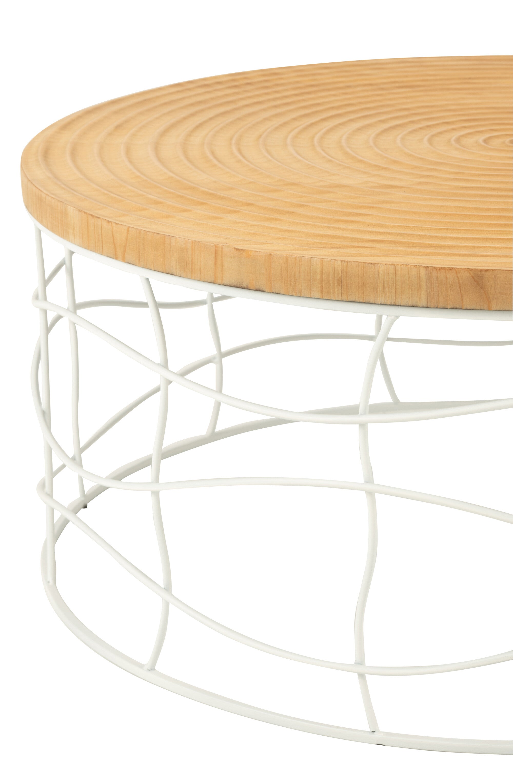 Salontafel snijwerk ijzer/dennenhout natuurlijk/wit - J-LINE
