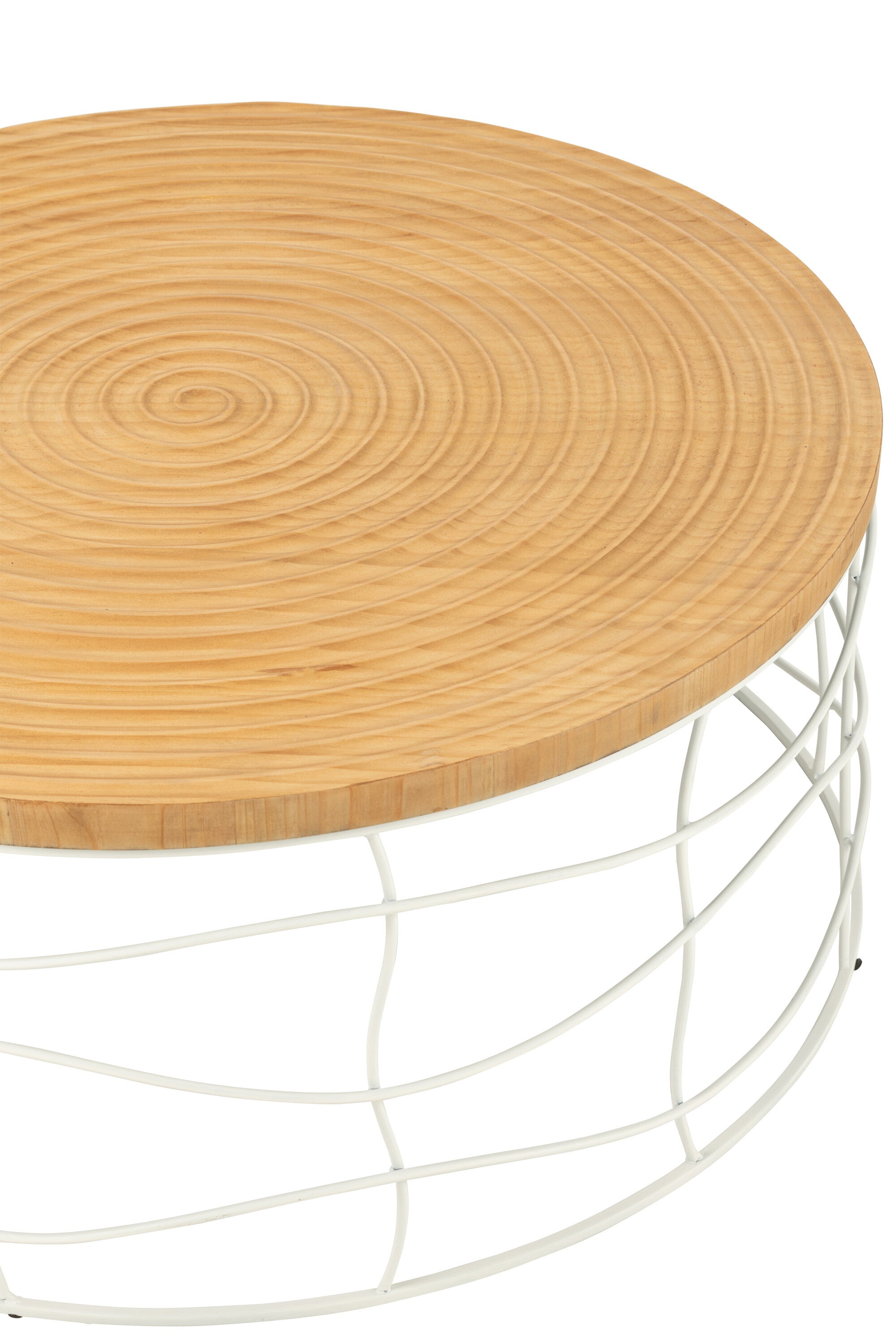 Salontafel snijwerk ijzer/dennenhout natuurlijk/wit - J-LINE