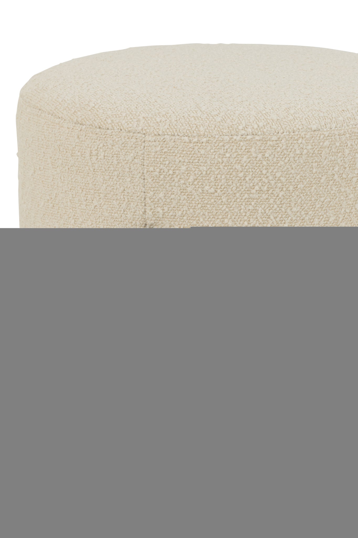 Poef bouclé triplex/polyester wit/zwart - J-LINE