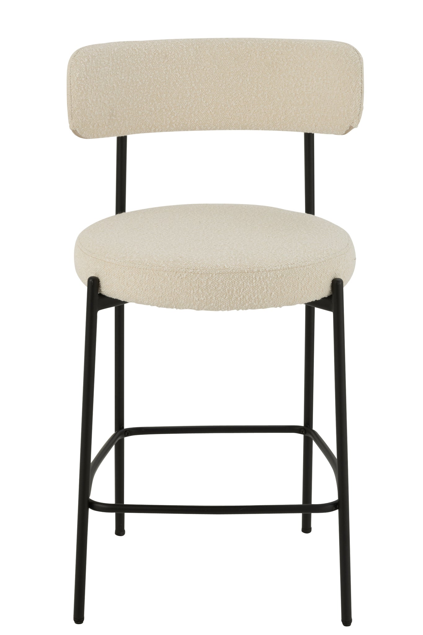 Chaise de bar Bouclé Triplex/Polyester Blanc/Noir - J-LINE
